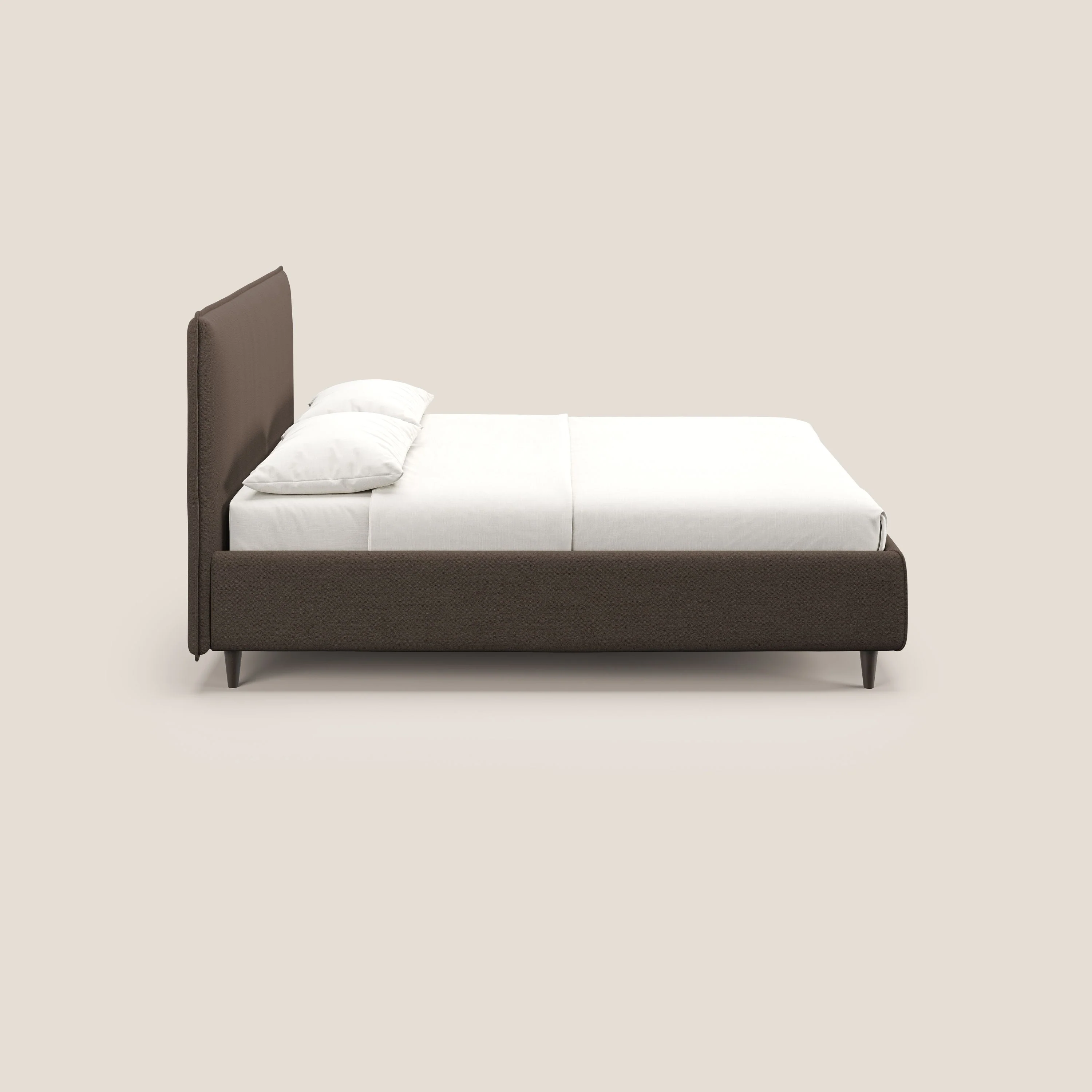 Hunter lit rembourré avec coffre déhoussable en tissu imperméable flammé T19 marron - Image 4