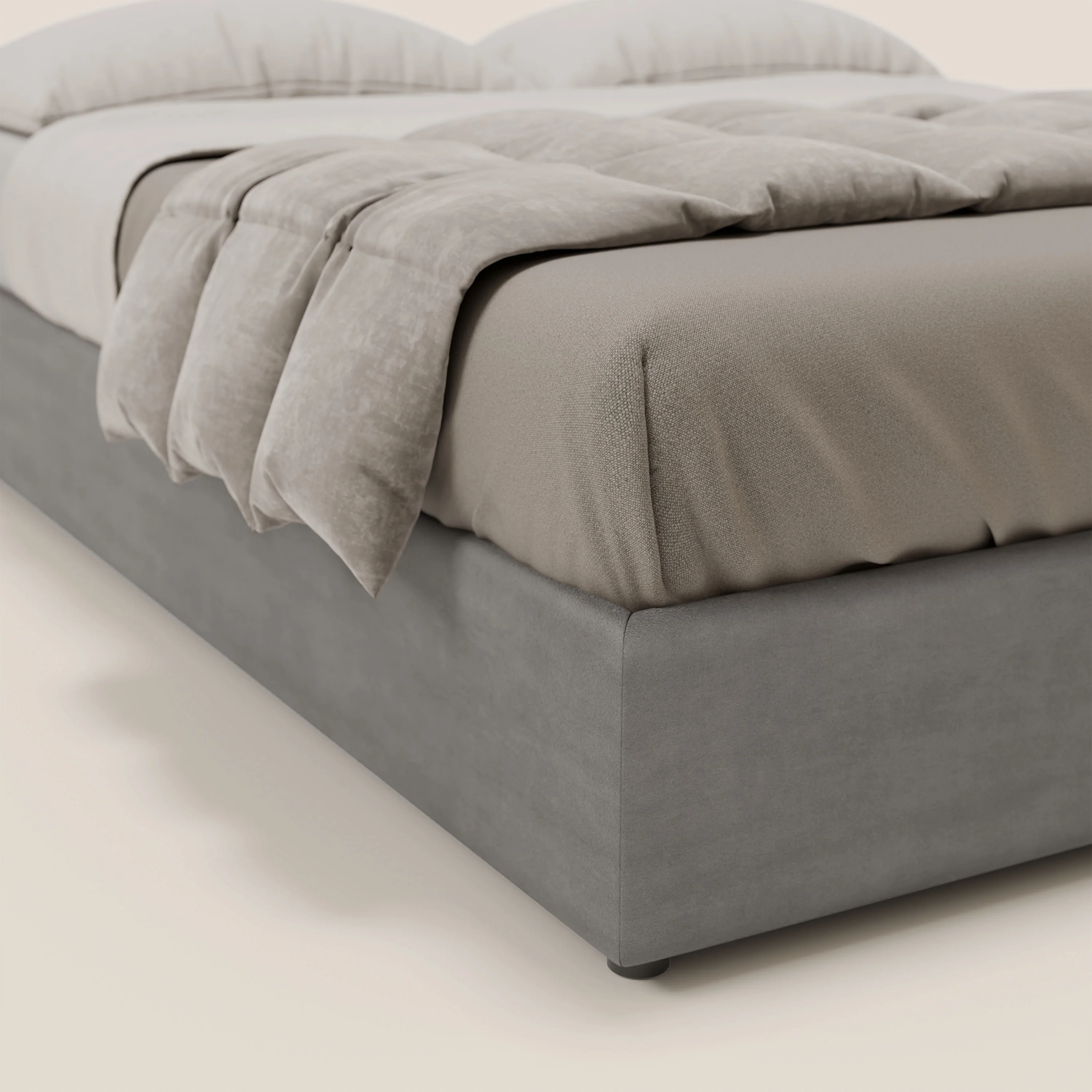 Ina sommier avec ample coffre en microfibre détachable et imperméable T11 gris - Image 6