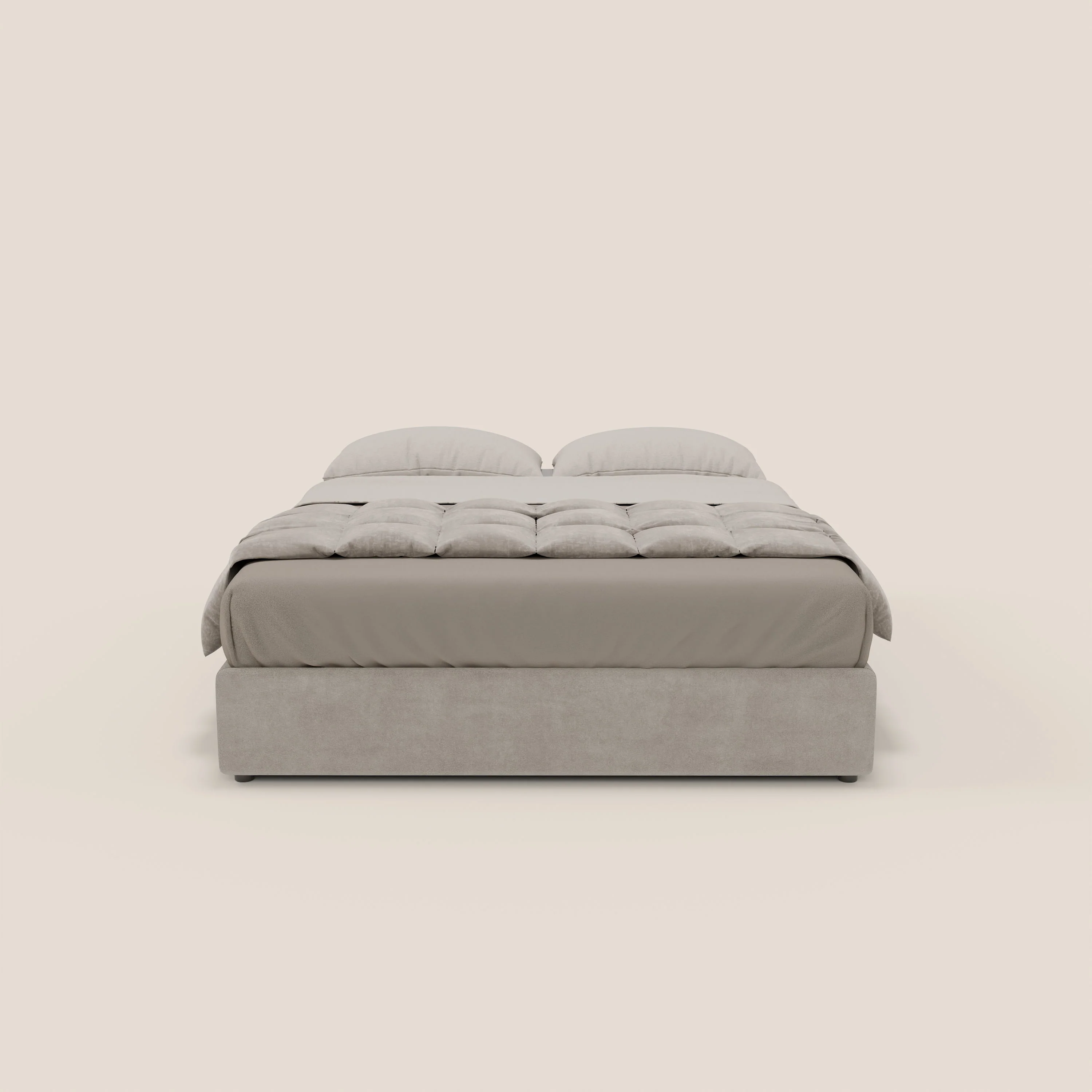 Ina sommier avec ample coffre en microfibre détachable et imperméable T11 gris clair - Image 3