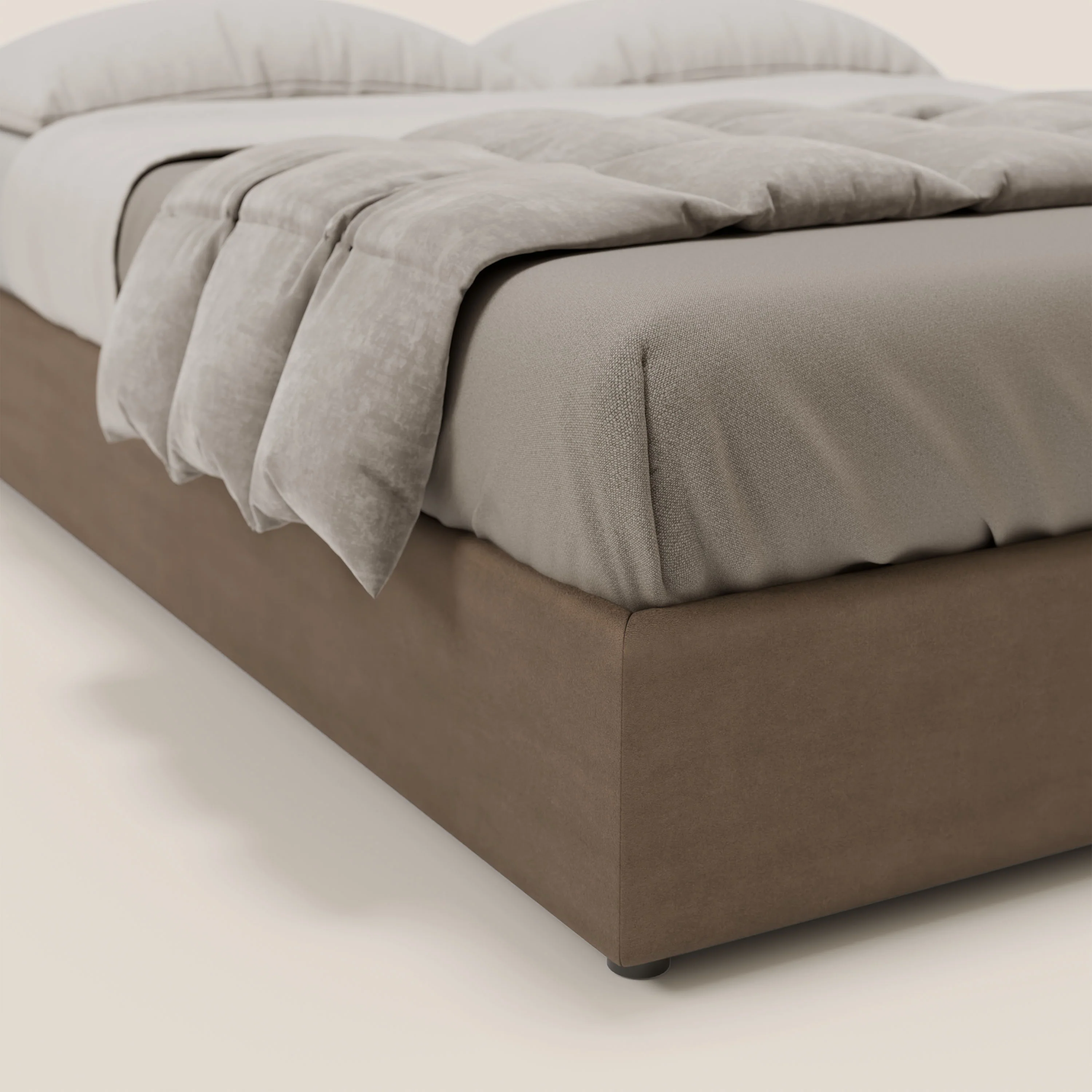 Ina sommier avec ample coffre en microfibre détachable et imperméable T11 marron - Image 6
