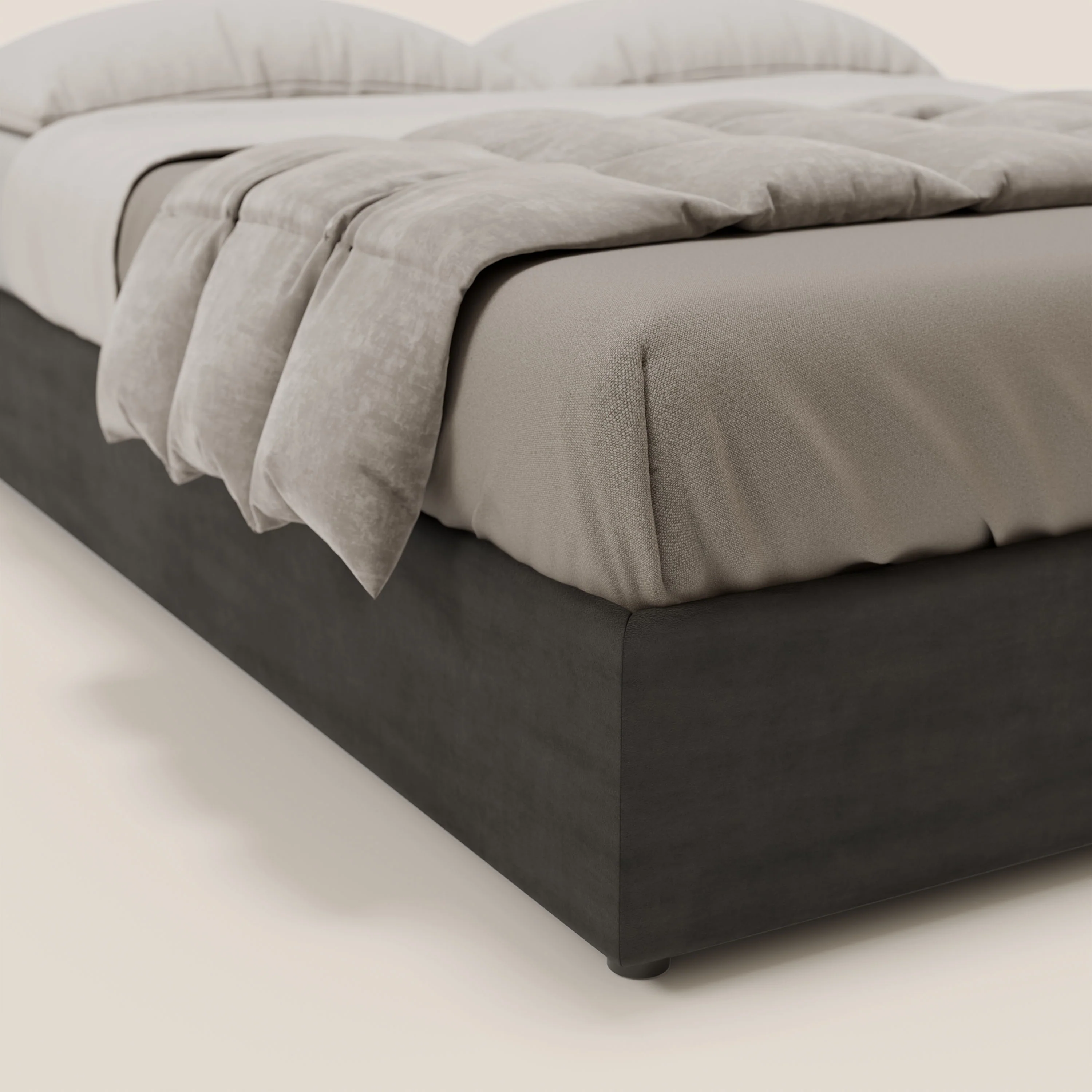 Ina sommier avec ample coffre en microfibre détachable et imperméable T11 noir - Image 6