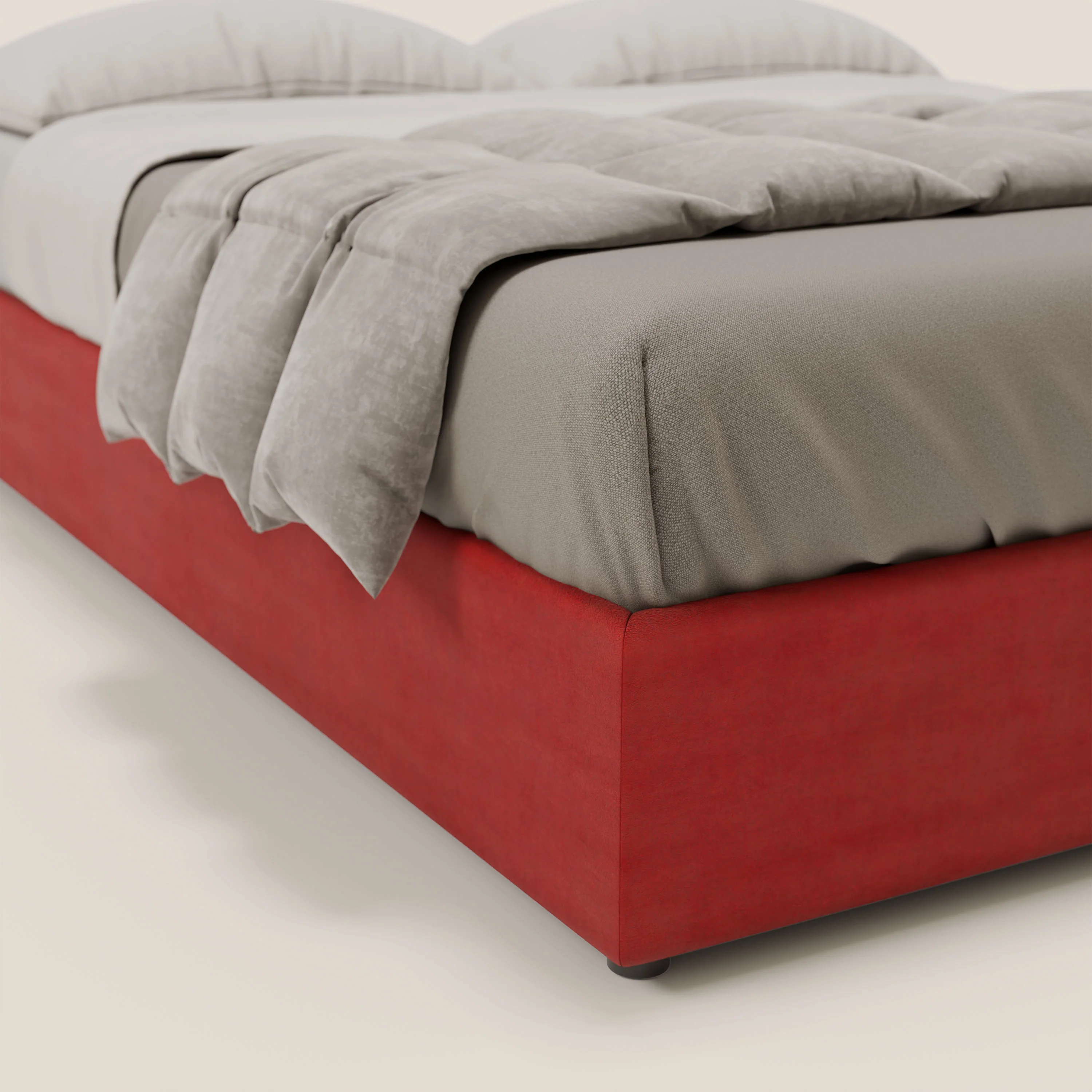 Ina sommier avec ample coffre en microfibre détachable et imperméable T11 rouge - Image 6