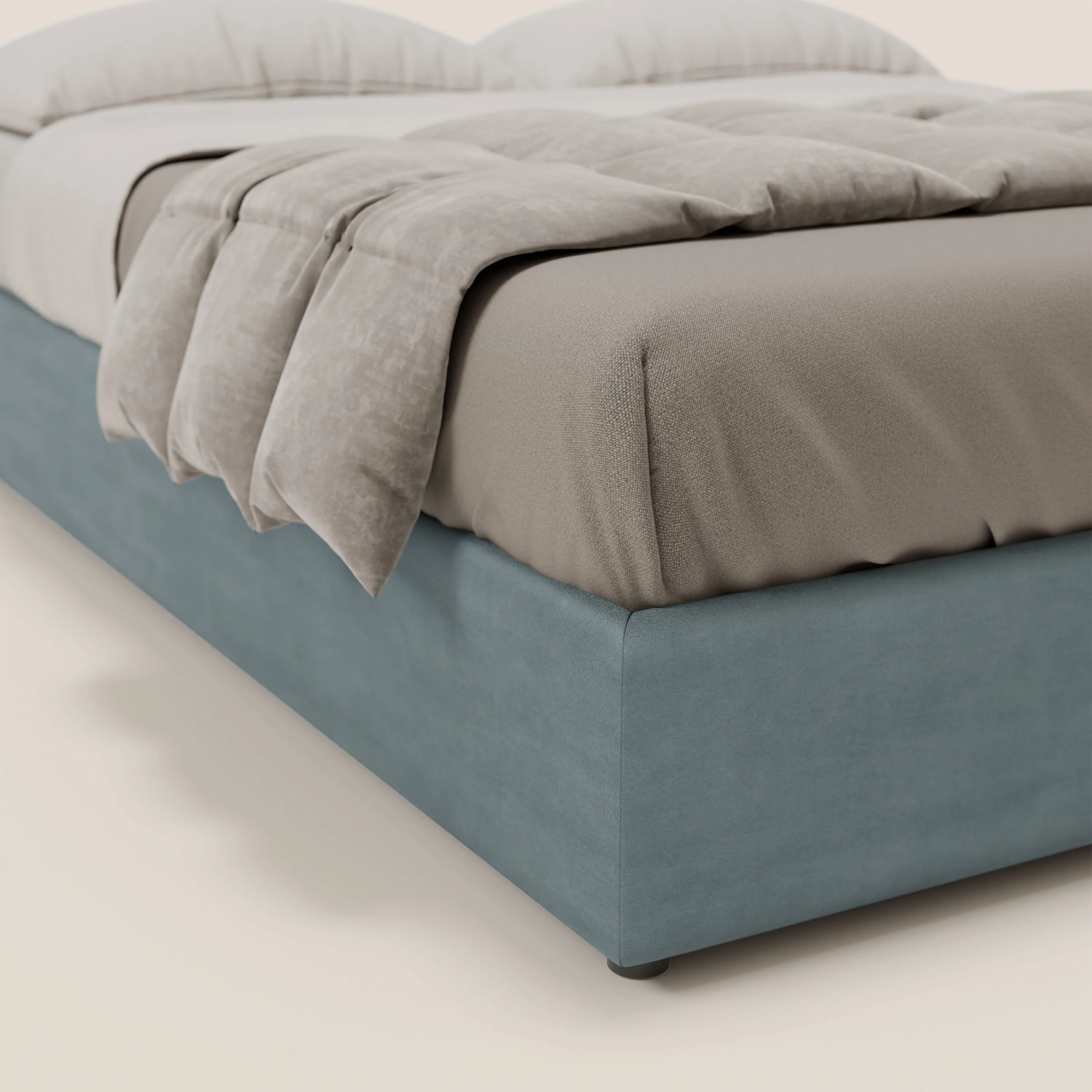Ina sommier avec ample coffre en microfibre détachable et imperméable T11 sucre glace - Image 7