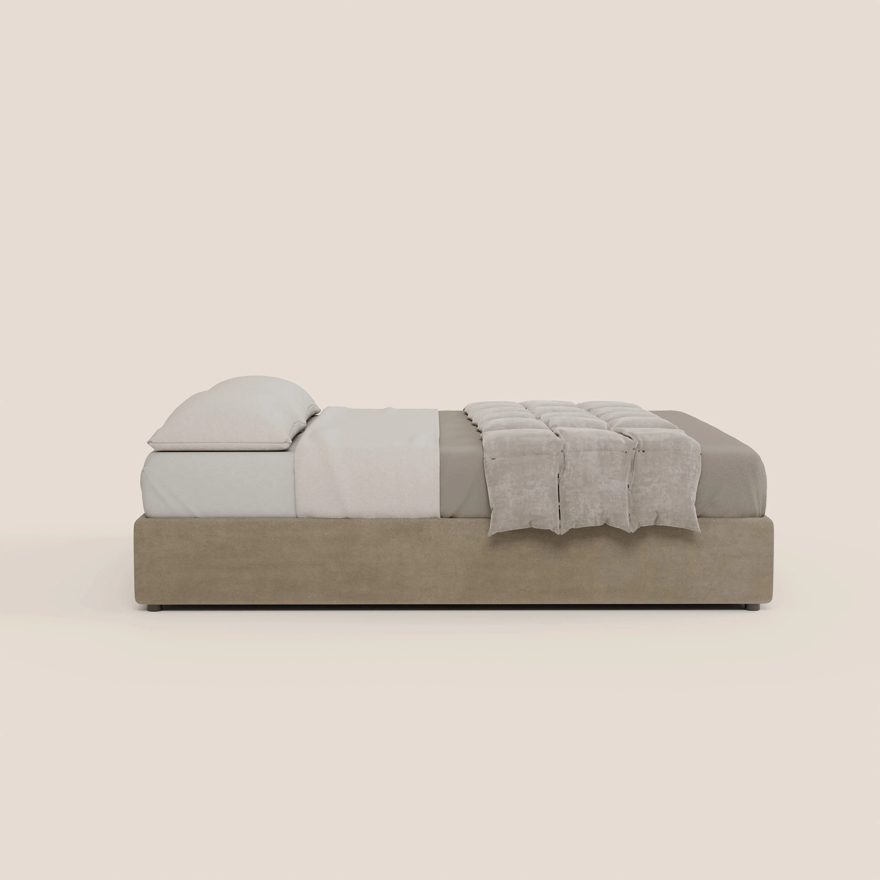 Ina sommier avec ample coffre en microfibre détachable et imperméable T11 Taupe tortora - Image 4
