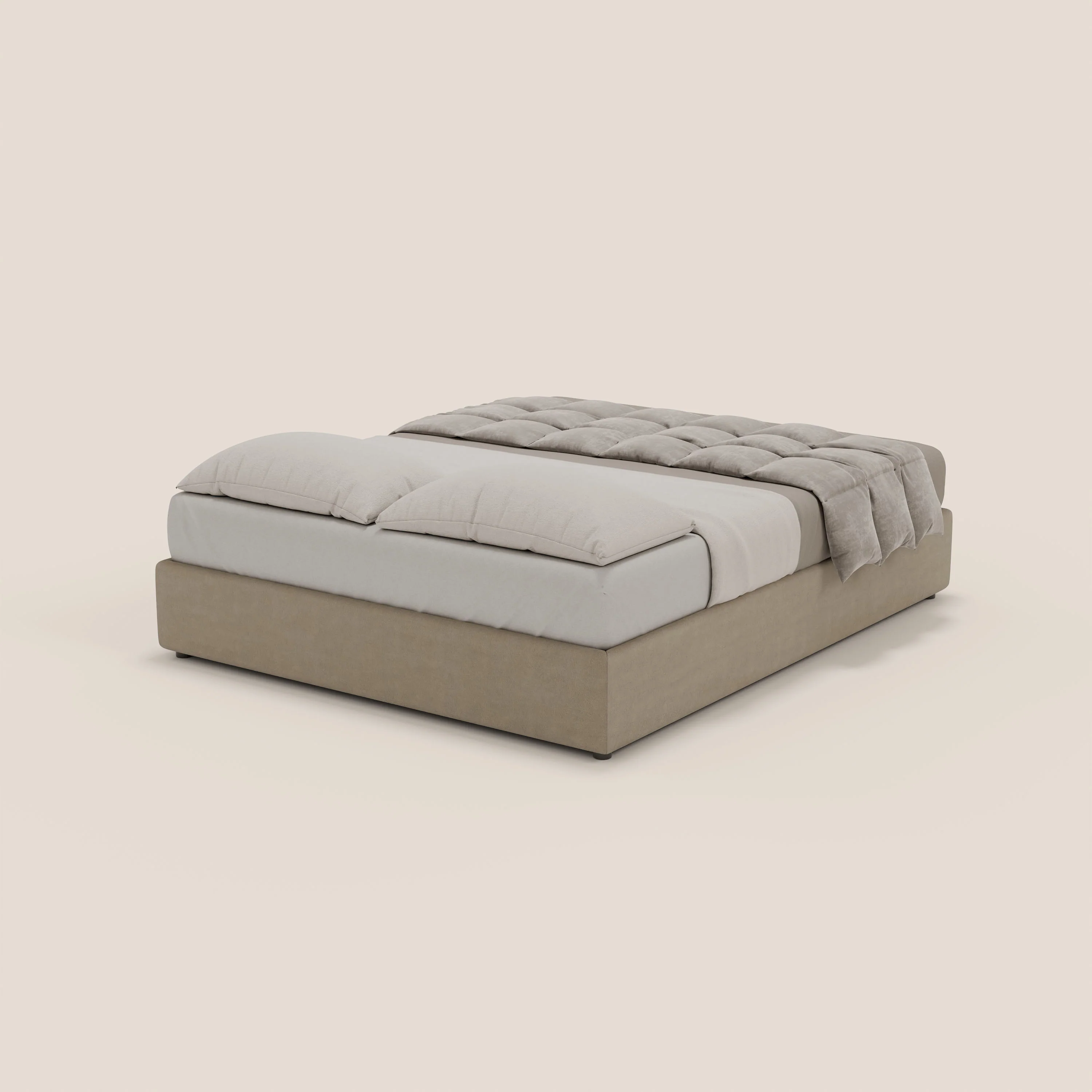 Ina sommier avec ample coffre en microfibre détachable et imperméable T11 Taupe tortora - Image 5