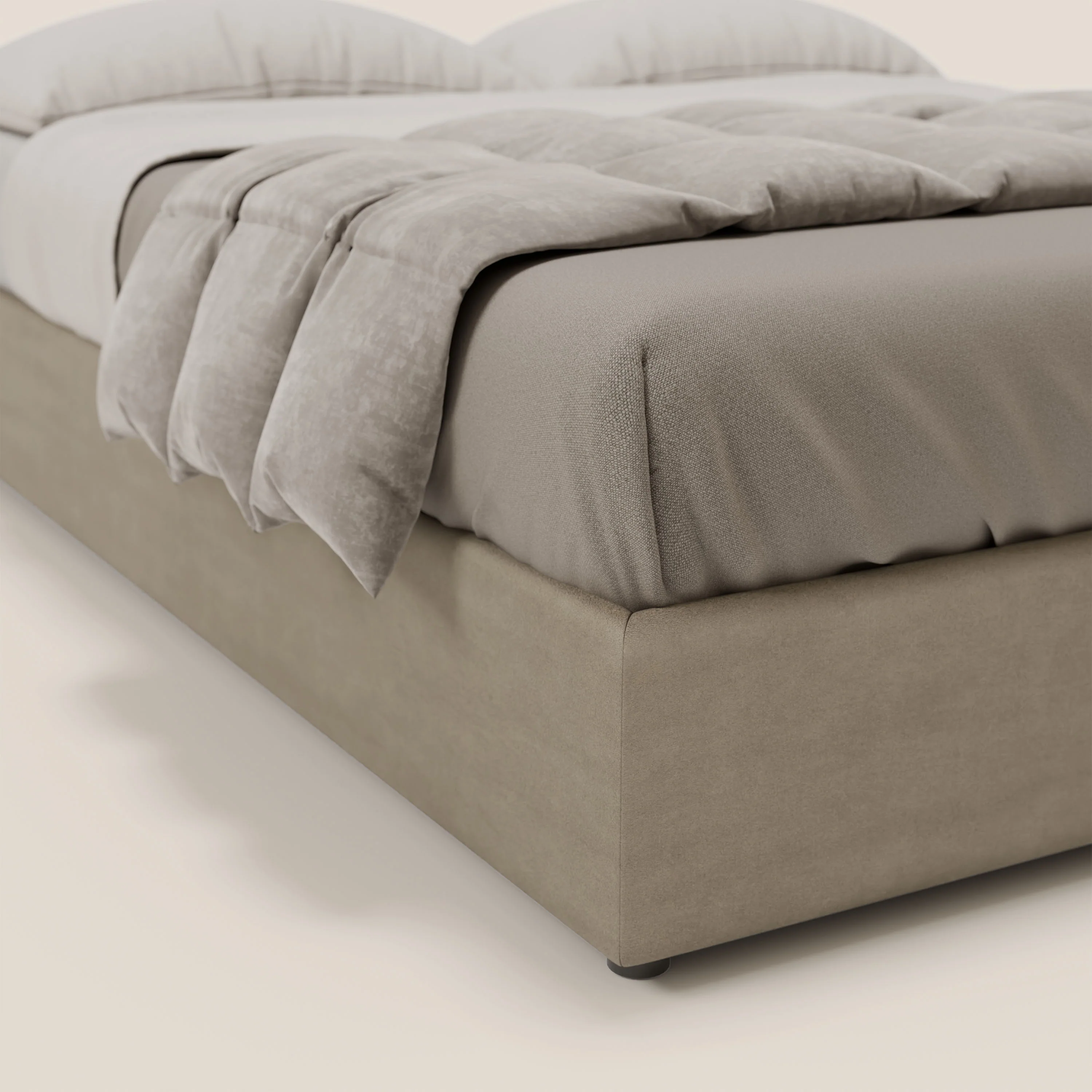 Ina sommier avec ample coffre en microfibre détachable et imperméable T11 Taupe tortora - Image 6