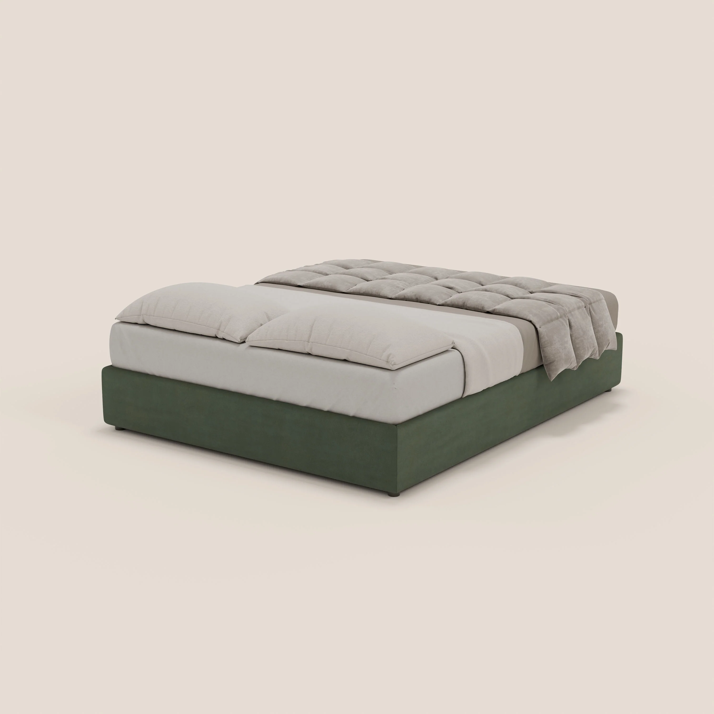 Ina sommier avec ample coffre en microfibre détachable et imperméable T11 vert - Image 5