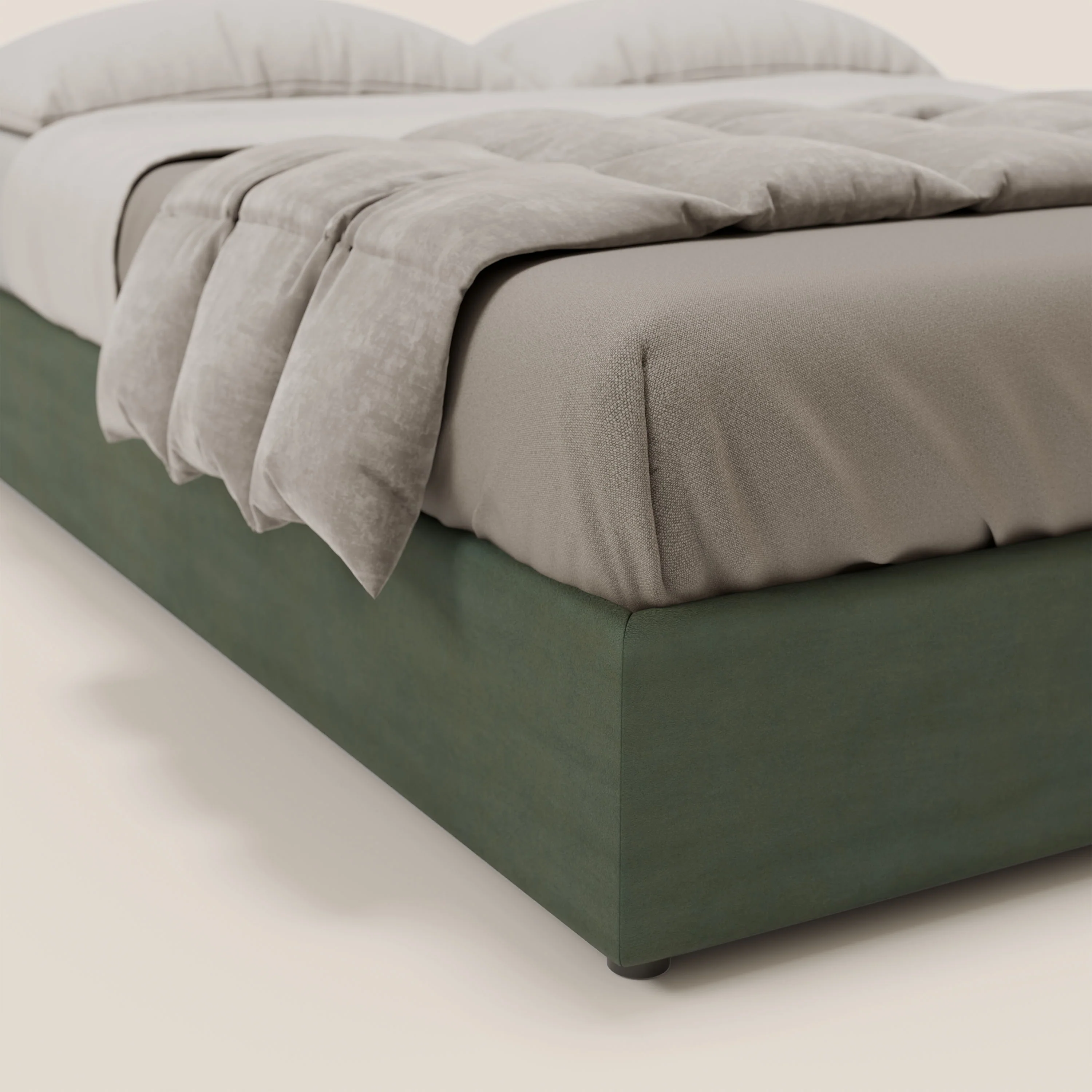 Ina sommier avec ample coffre en microfibre détachable et imperméable T11 vert - Image 6