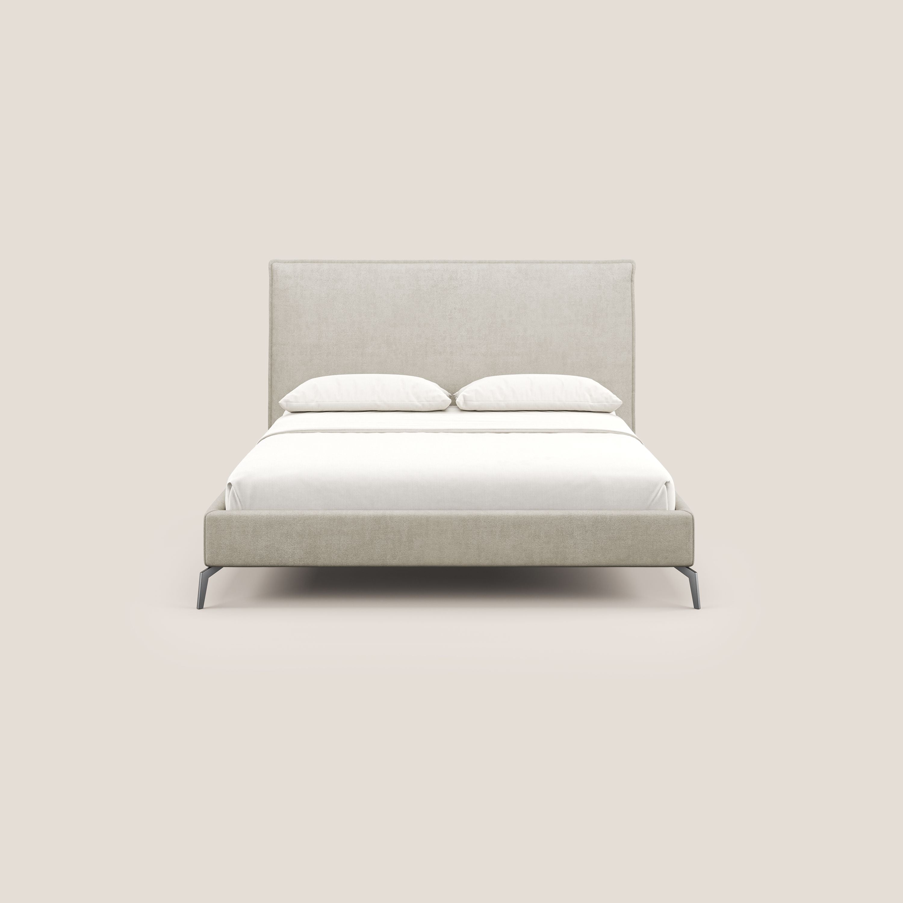 Iris lit rembourré déhoussable avec pieds noirs en tissu imperméable T02 crème - Image 2