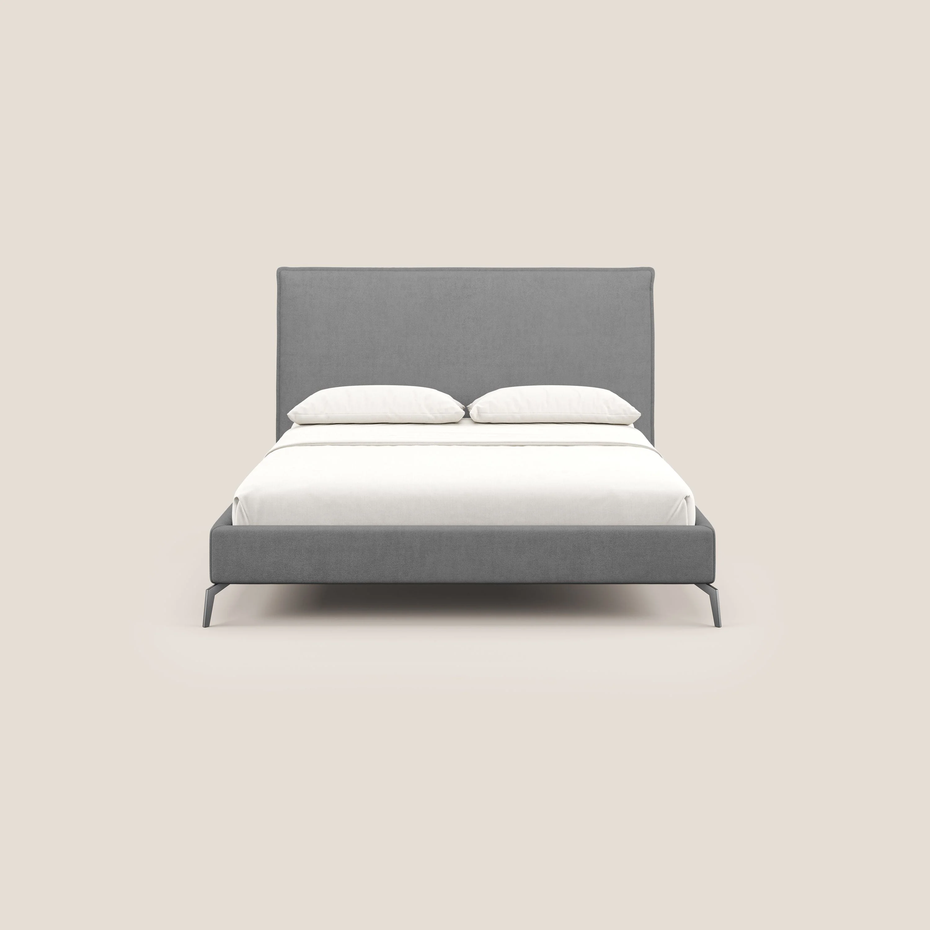 Iris lit rembourré déhoussable avec pieds noirs en tissu imperméable T02 gris - Image 2
