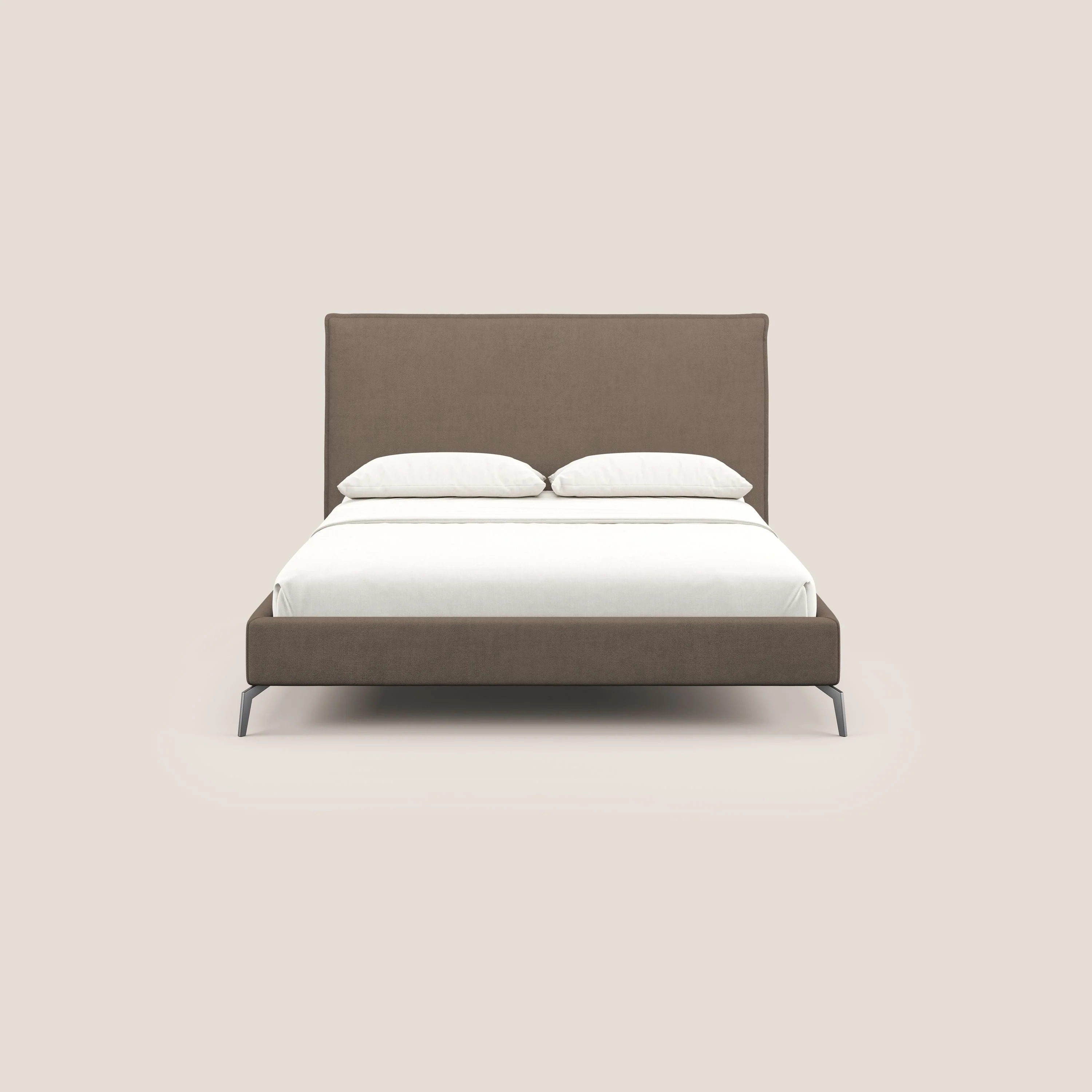 Iris lit rembourré déhoussable avec pieds noirs en tissu imperméable T02 marron - Image 2