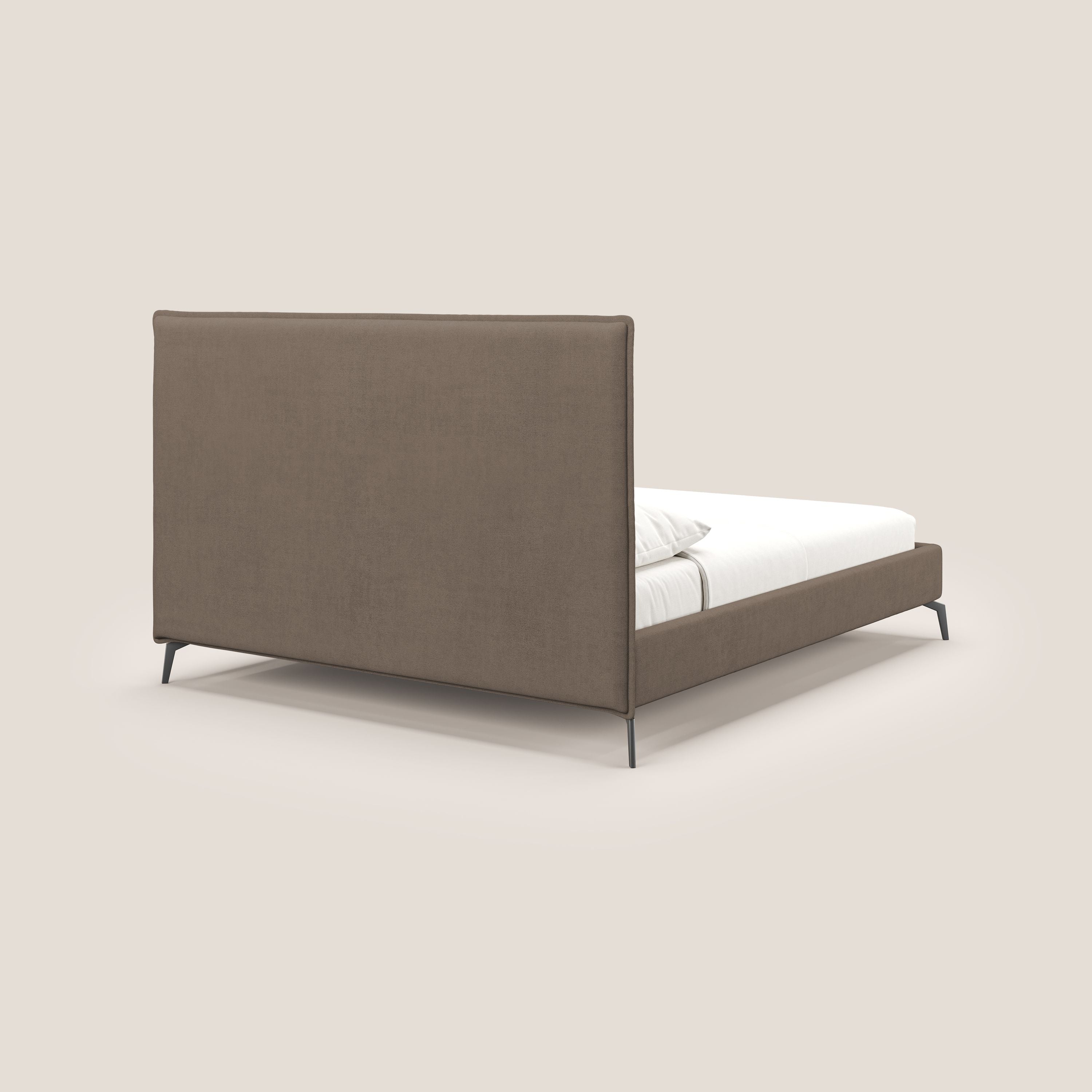 Iris lit rembourré déhoussable avec pieds noirs en tissu imperméable T02 marron - Image 5