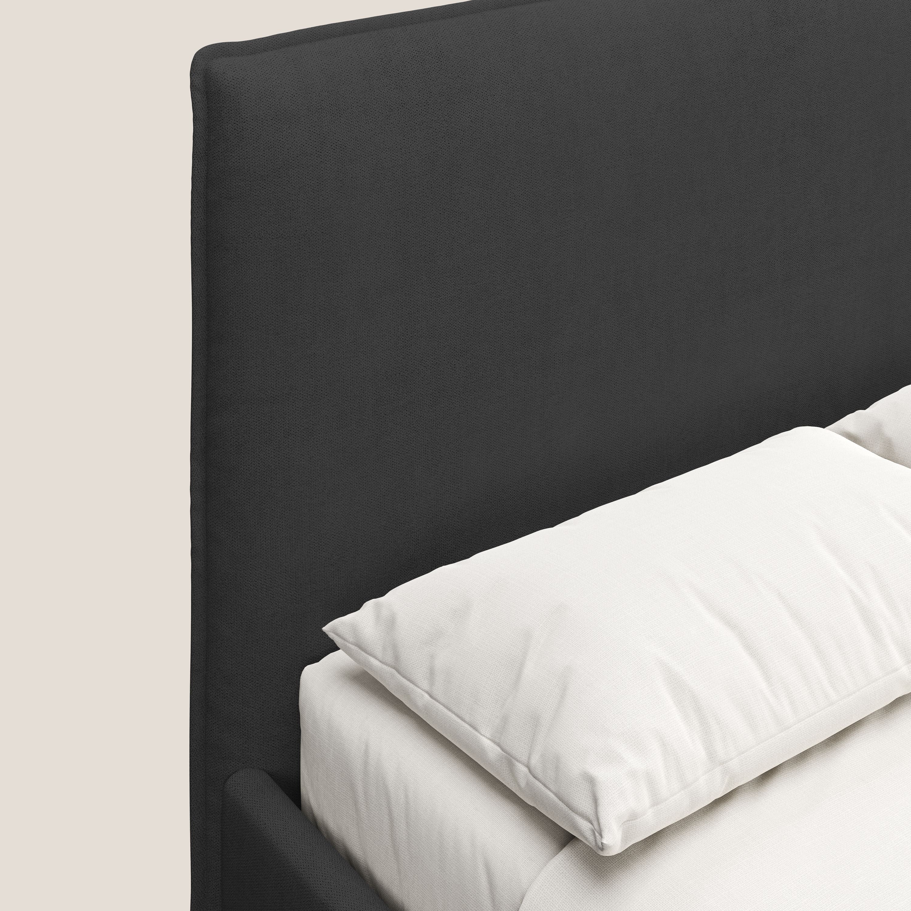 Iris lit rembourré déhoussable avec pieds noirs en tissu imperméable T02 noir - Image 6