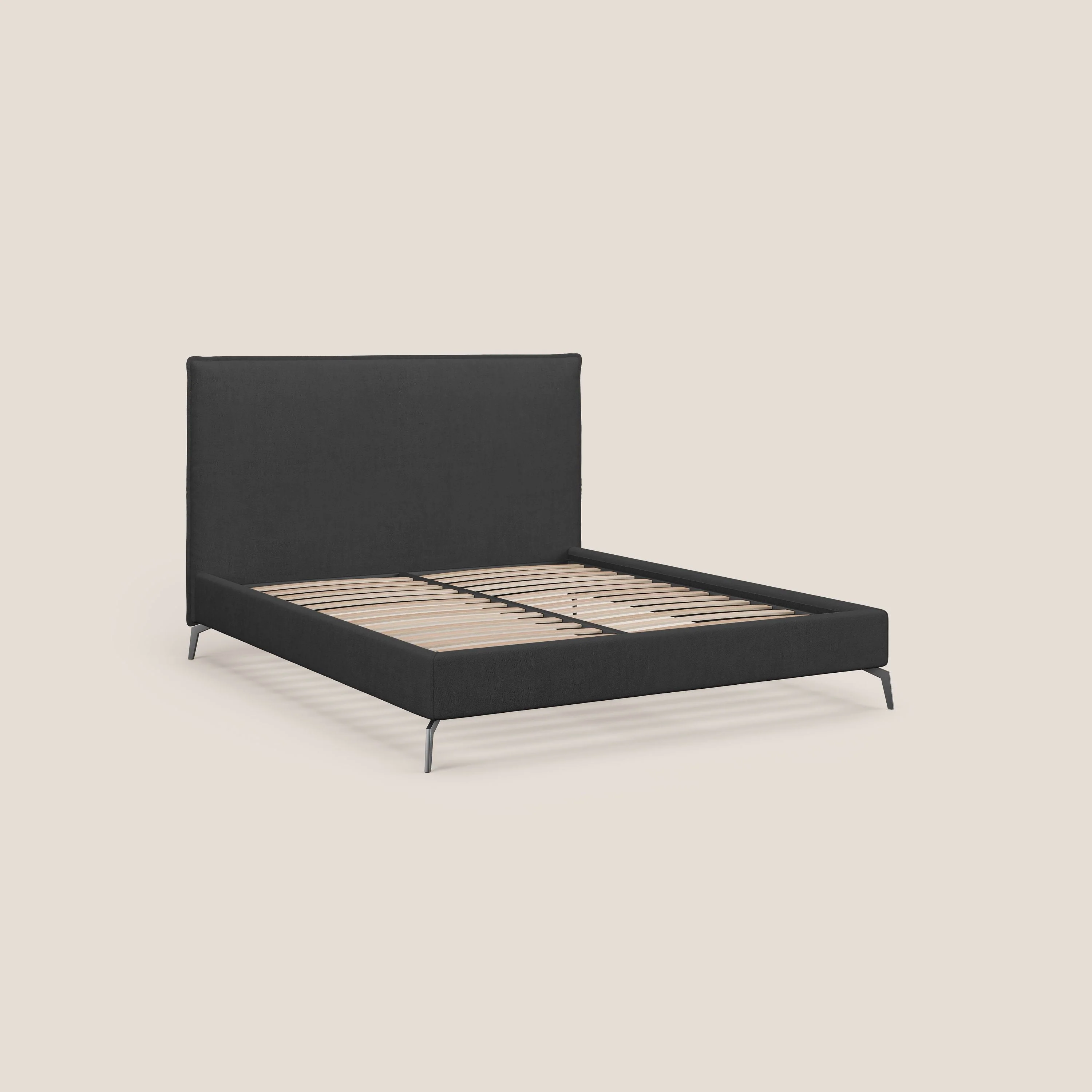Iris lit rembourré déhoussable avec pieds noirs en tissu imperméable T02 noir - Image 7
