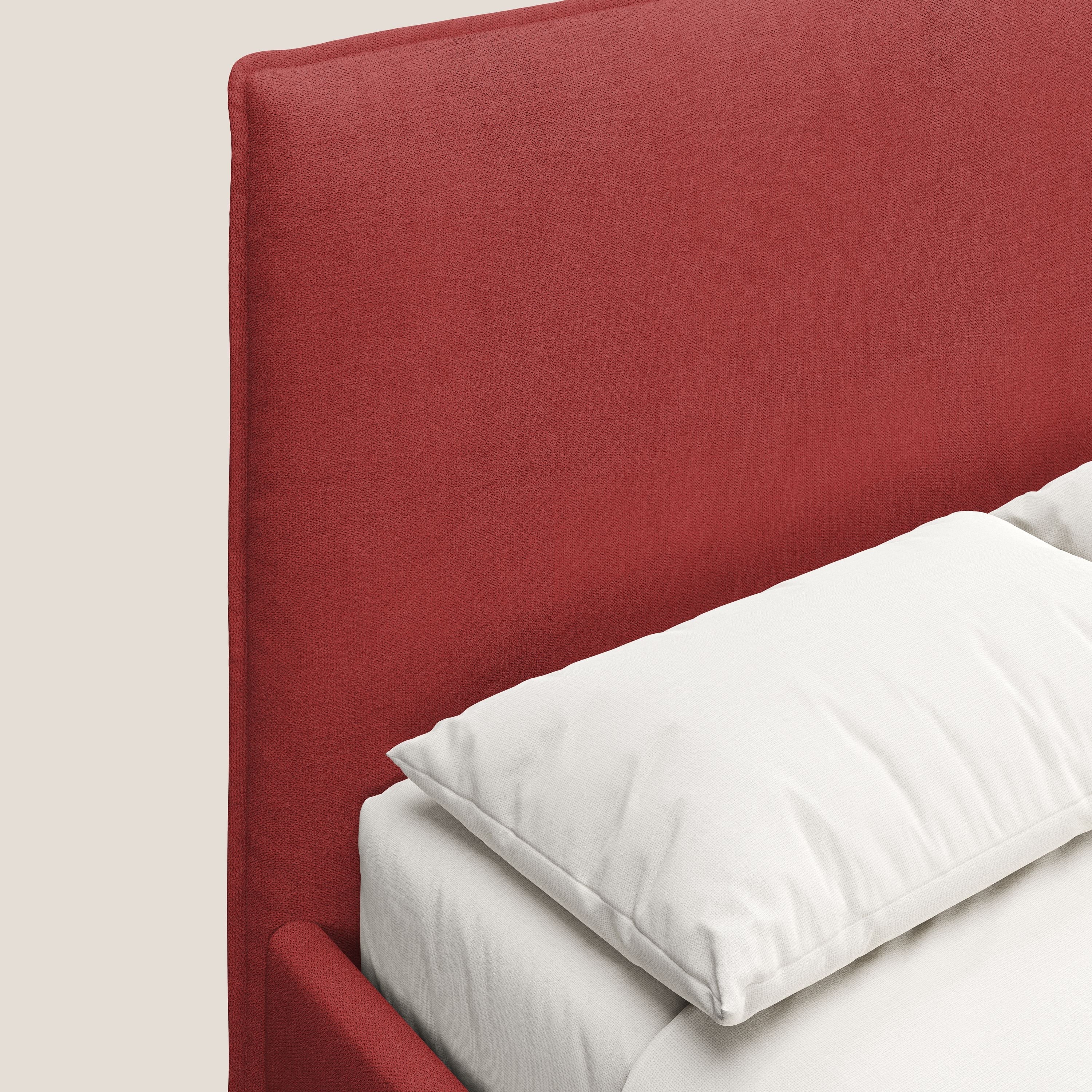 Iris lit rembourré déhoussable avec pieds noirs en tissu imperméable T02 rouge - Image 6