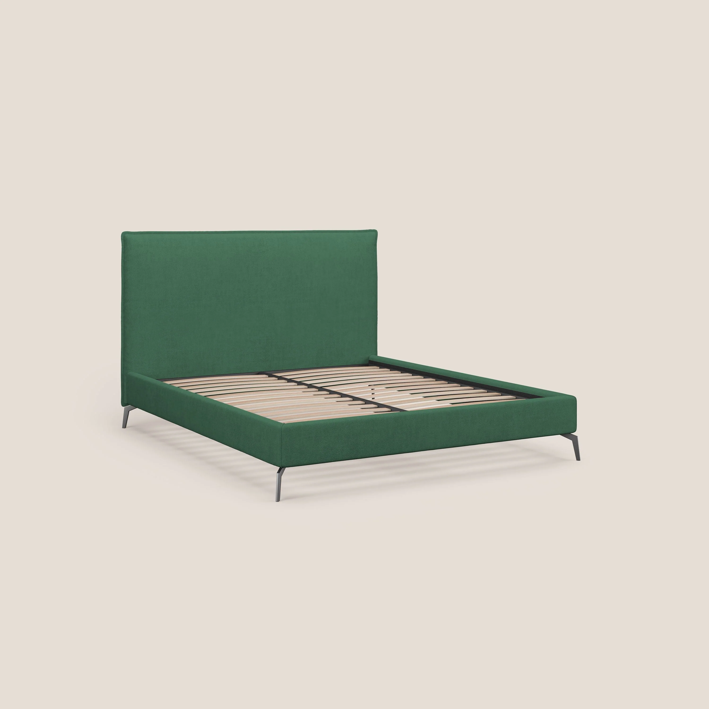 Iris lit rembourré déhoussable avec pieds noirs en tissu imperméable T02 vert - Image 7