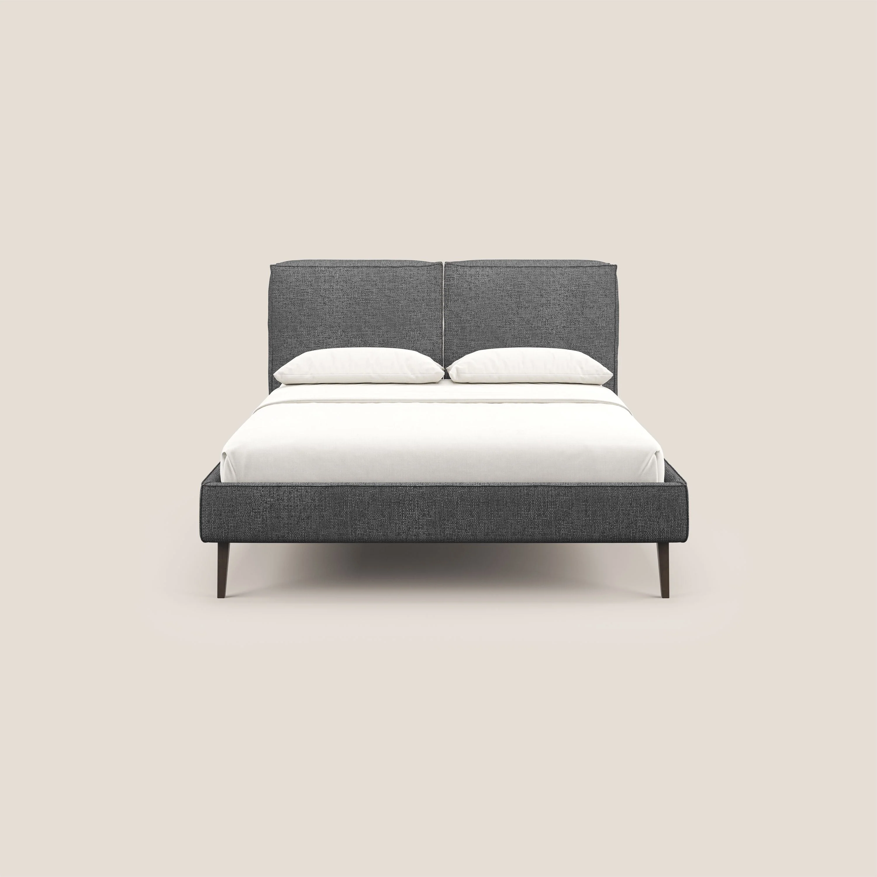 Isotta lit rembourré complètement déhoussable en tissu doux imperméable T10 anthracite - Image 2