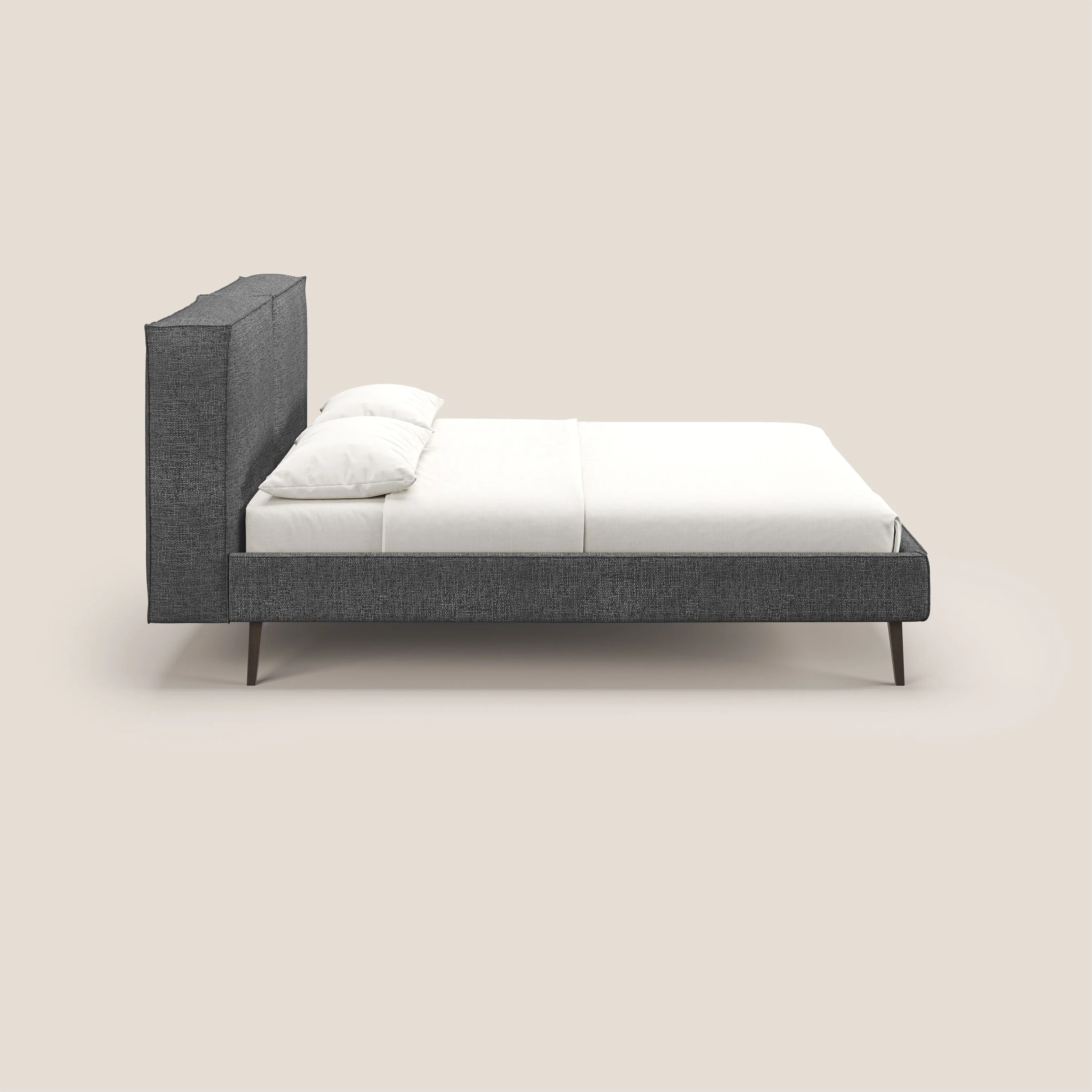Isotta lit rembourré complètement déhoussable en tissu doux imperméable T10 anthracite - Image 4