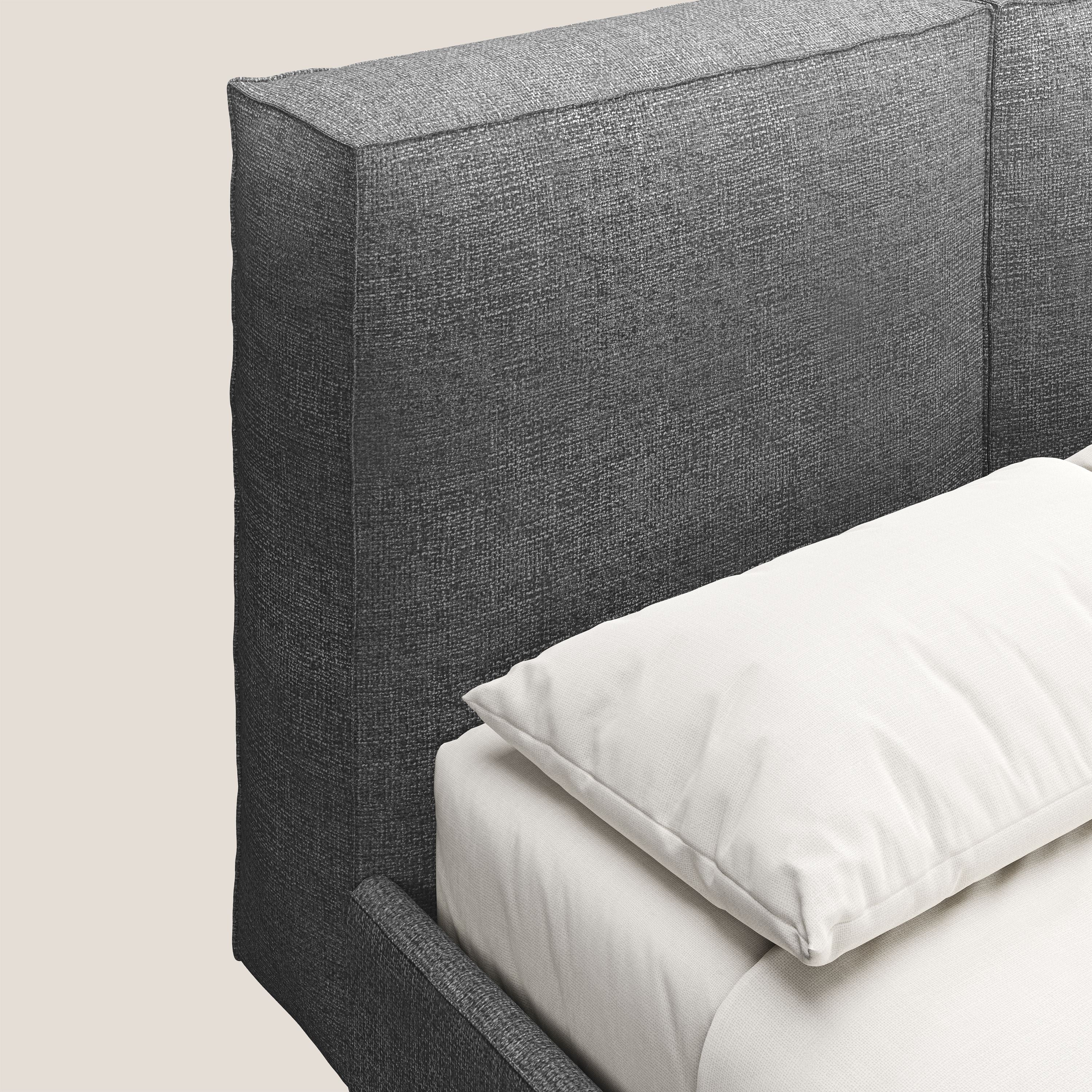 Isotta lit rembourré complètement déhoussable en tissu doux imperméable T10 anthracite - Image 6