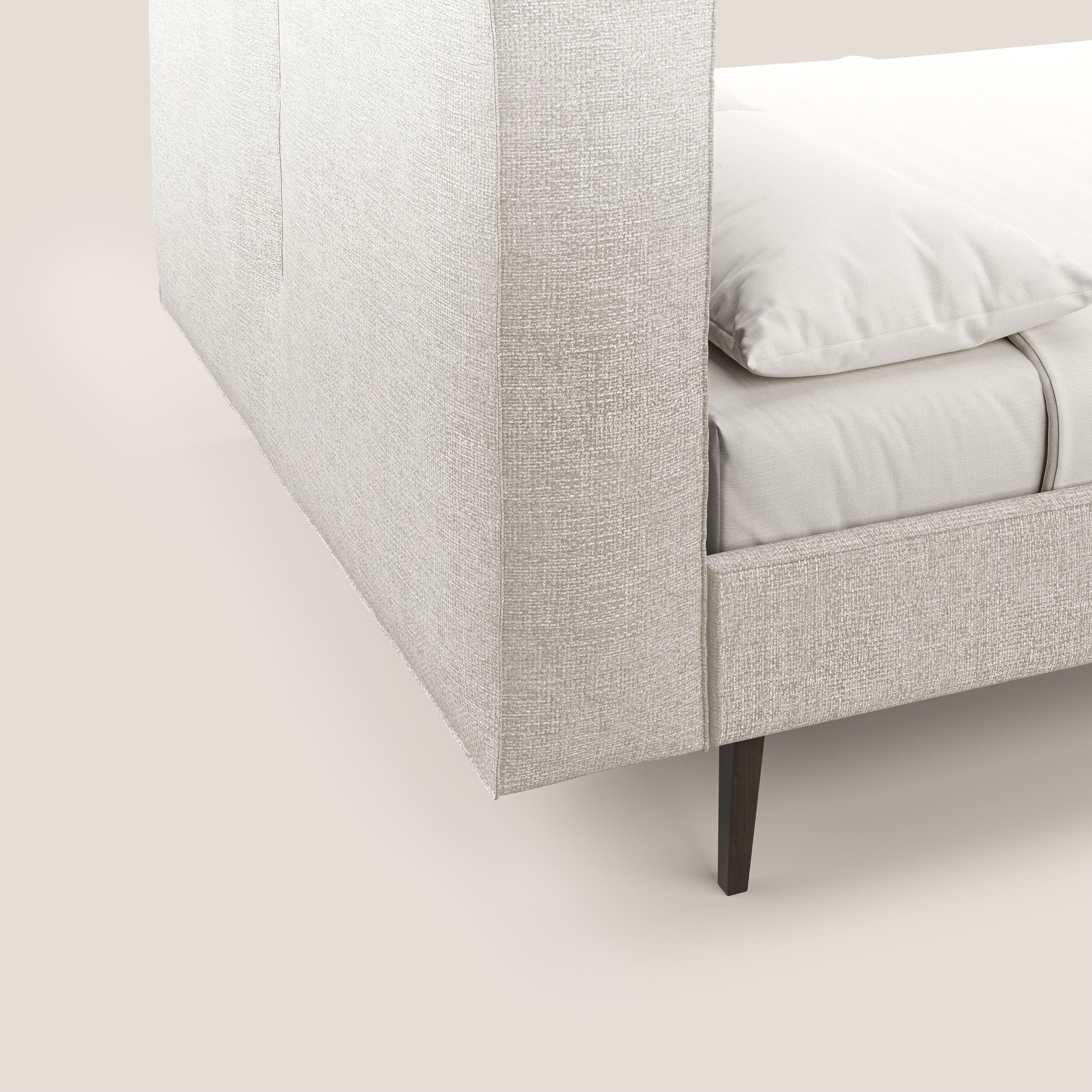 Isotta lit rembourré complètement déhoussable en tissu doux imperméable T10 crème - Image 5