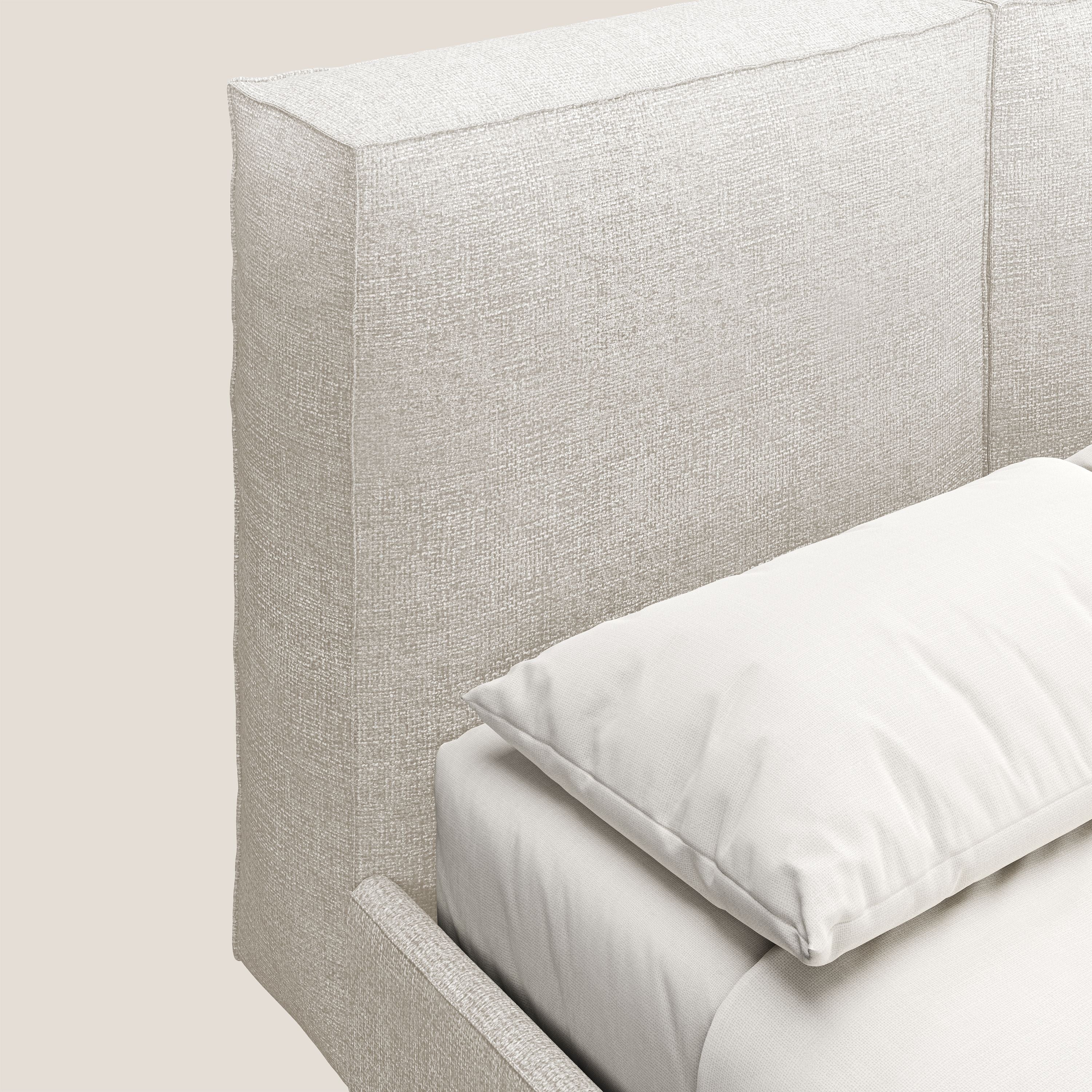 Isotta lit rembourré complètement déhoussable en tissu doux imperméable T10 crème - Image 9