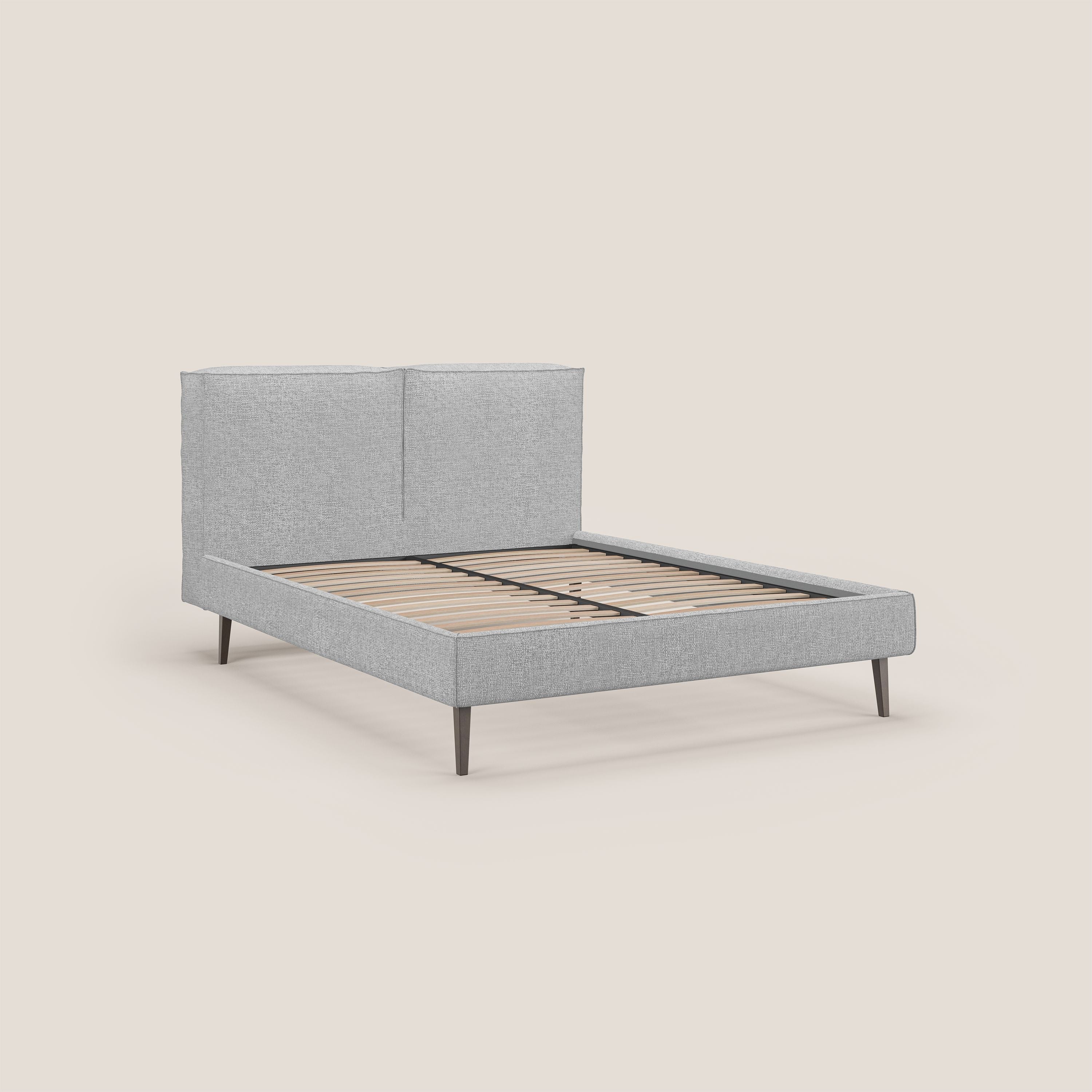 Isotta lit rembourré complètement déhoussable en tissu doux imperméable T10 gris clair - Image 7