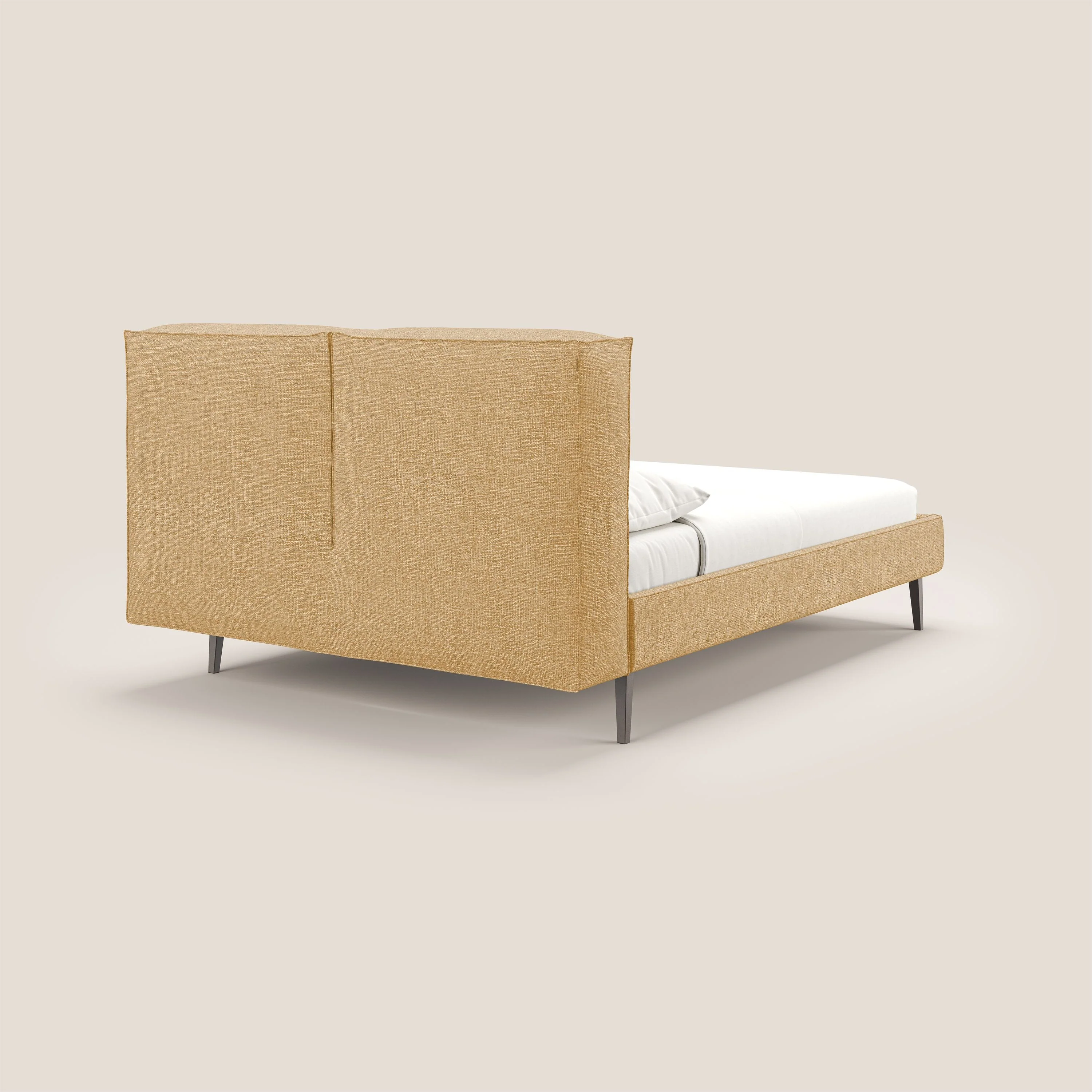 Isotta lit rembourré complètement déhoussable en tissu doux imperméable T10 jaune - Image 4