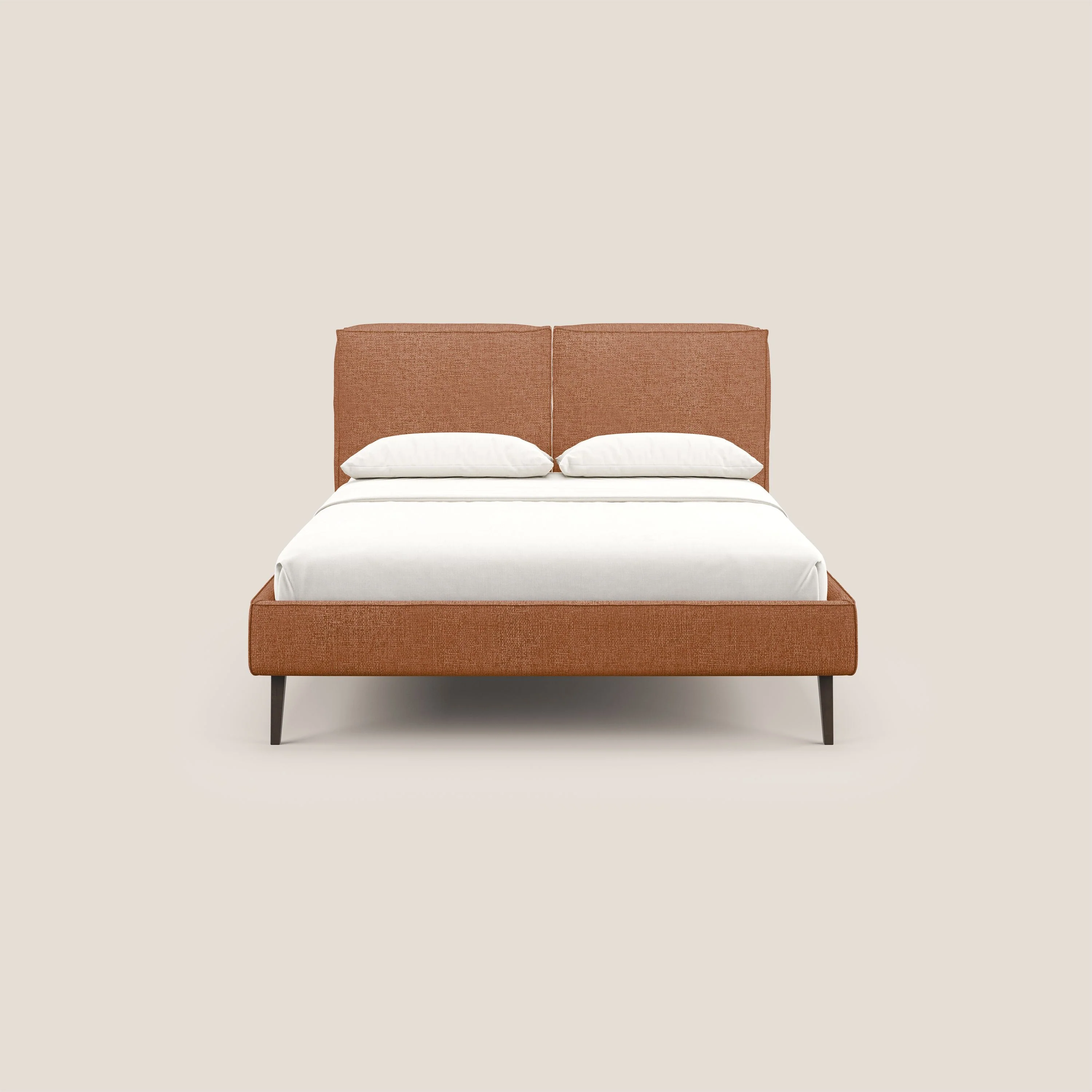 Isotta lit rembourré complètement déhoussable en tissu doux imperméable T10 orange - Image 2