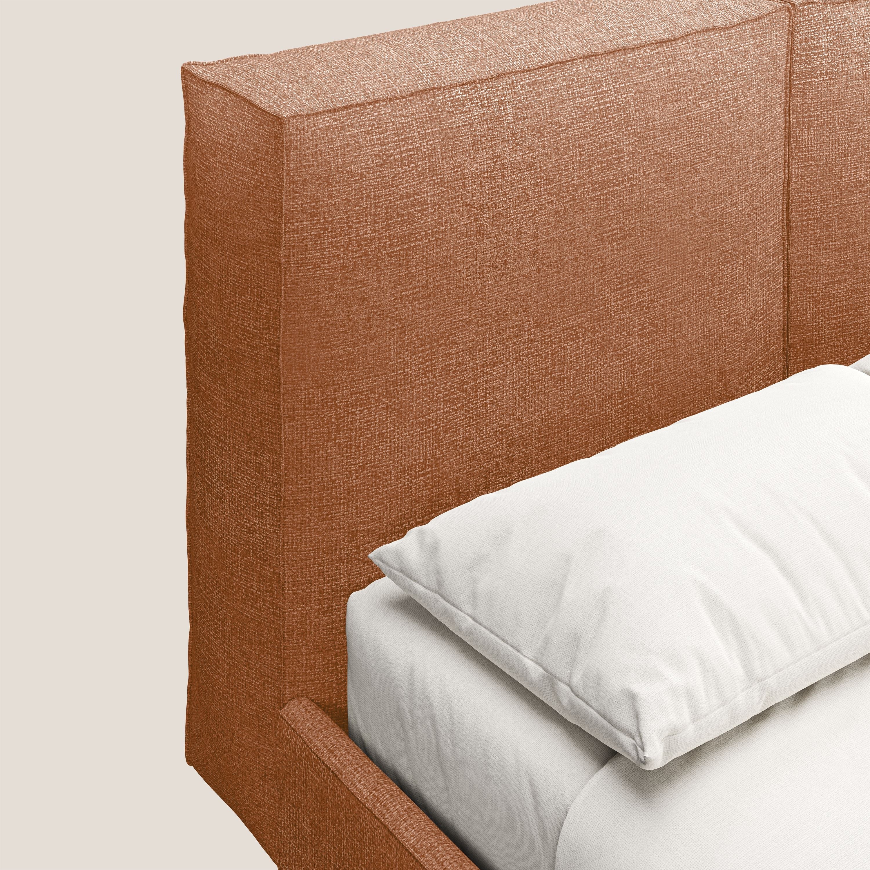 Isotta lit rembourré complètement déhoussable en tissu doux imperméable T10 orange - Image 6
