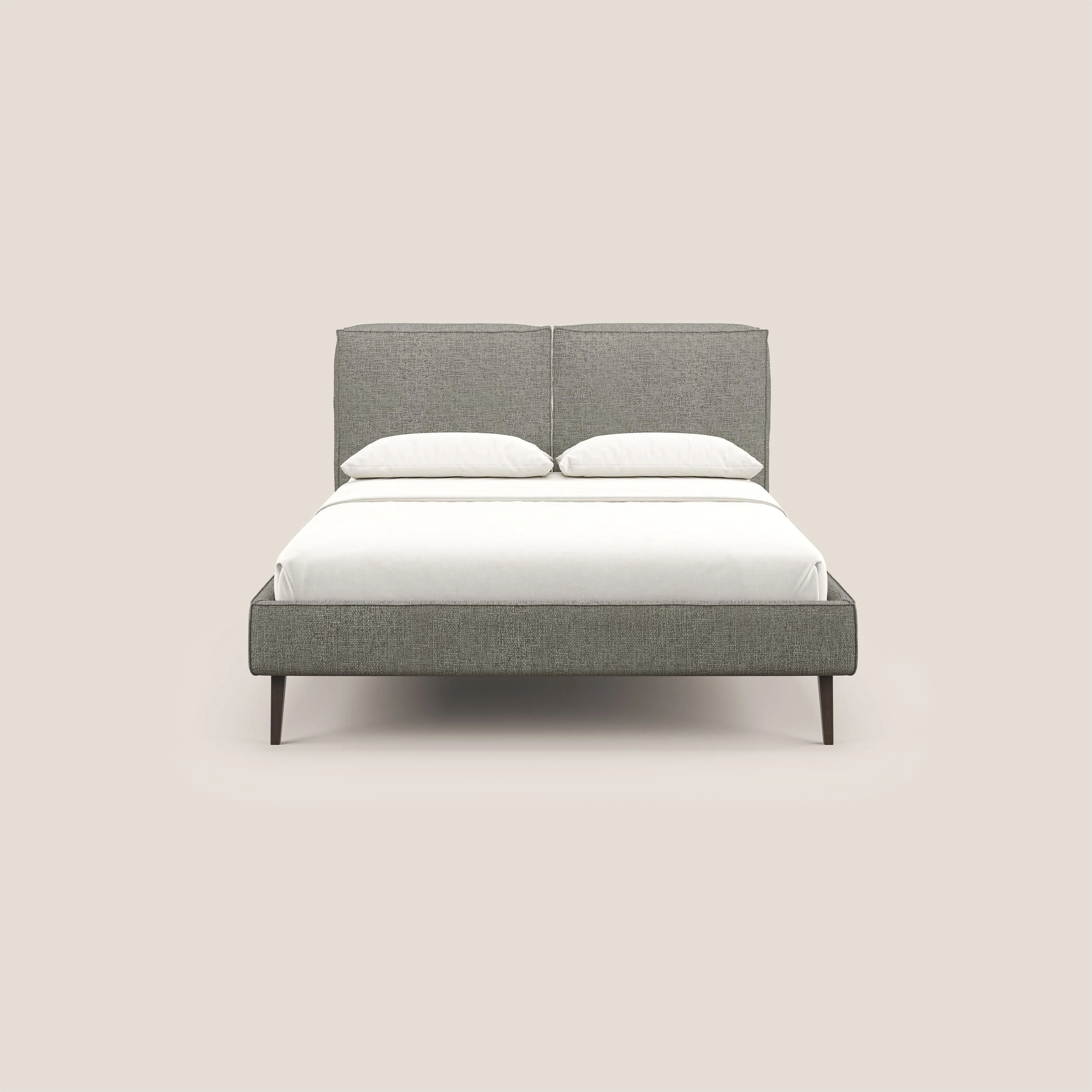 Isotta lit rembourré complètement déhoussable en tissu doux imperméable T10 taupe - Image 2