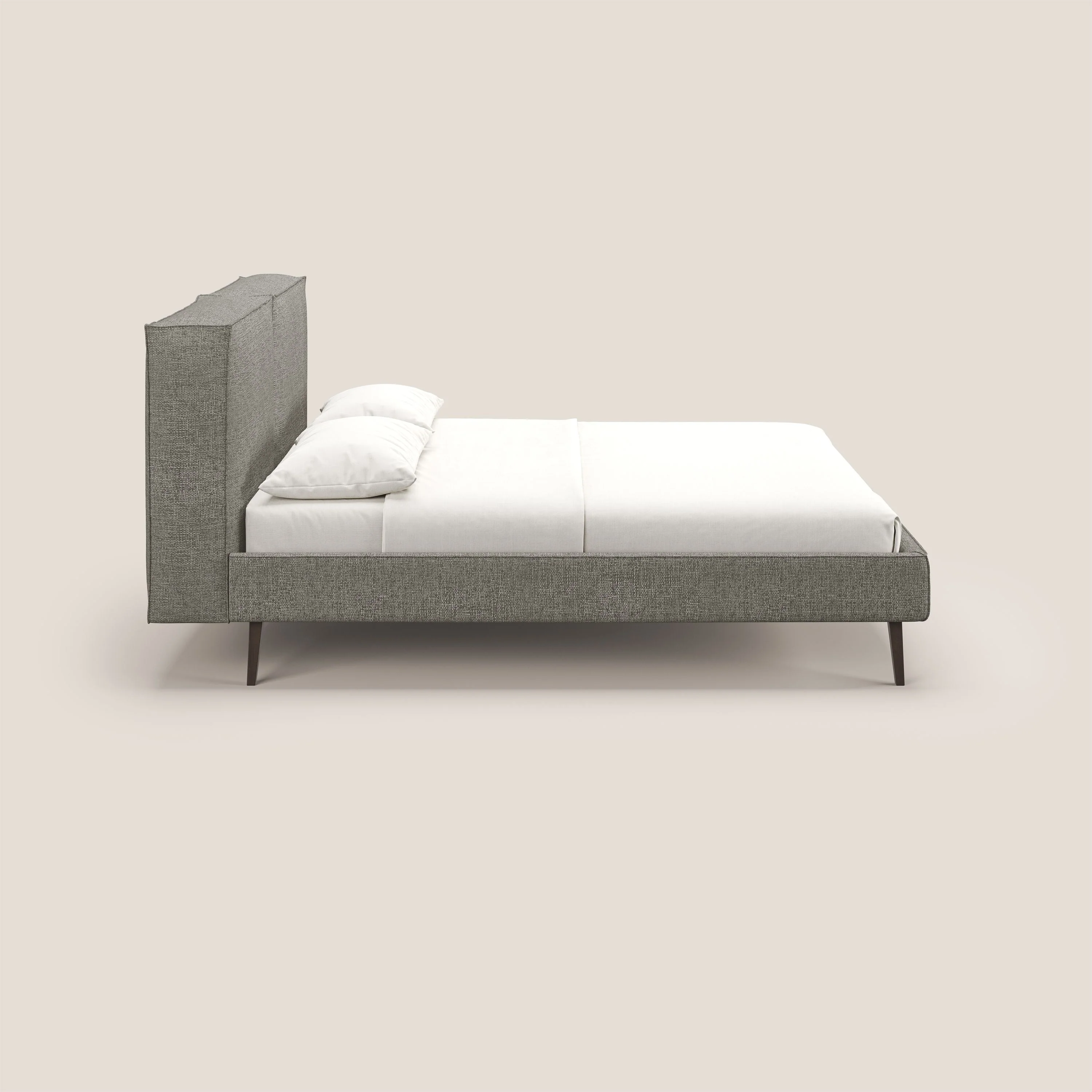 Isotta lit rembourré complètement déhoussable en tissu doux imperméable T10 taupe - Image 4