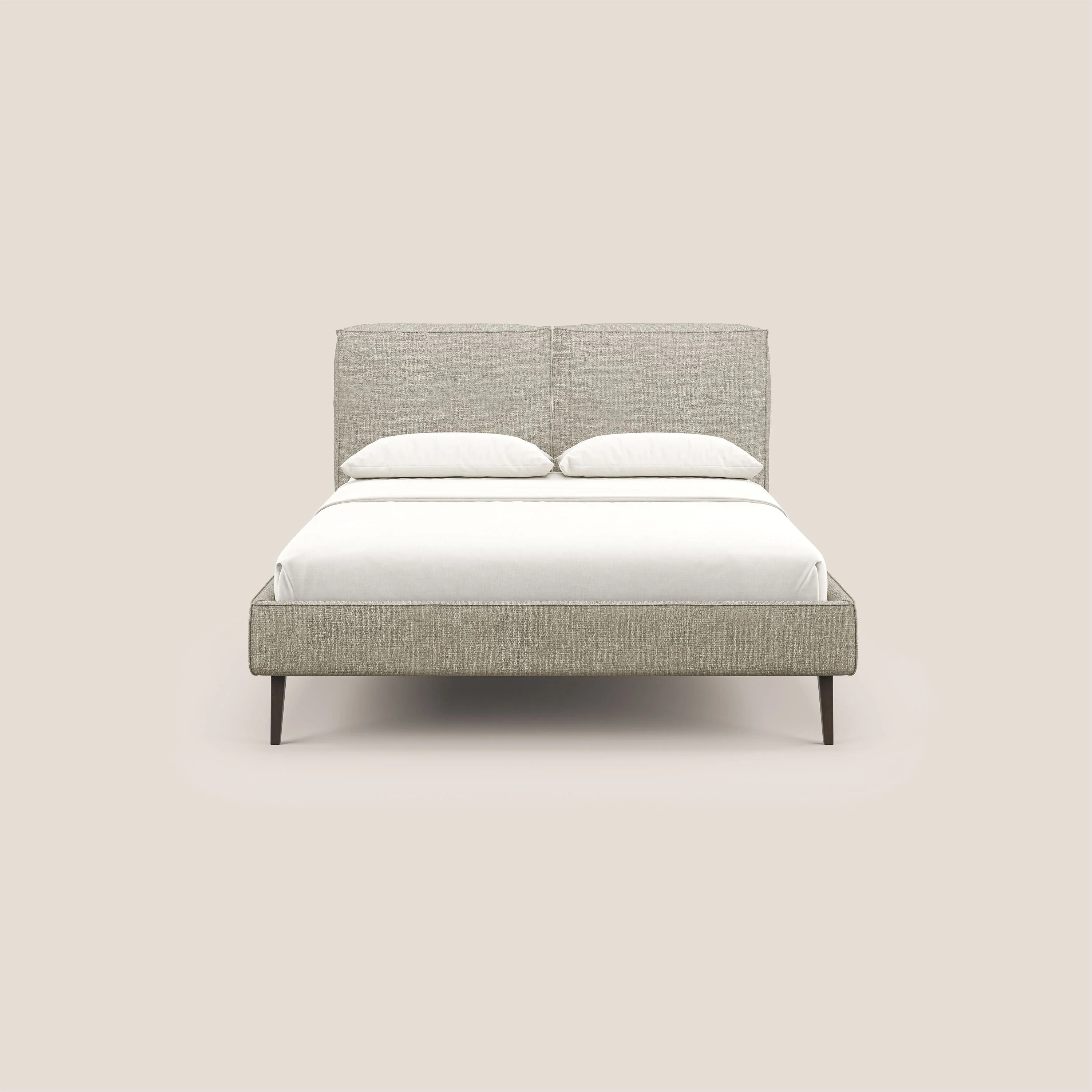 Isotta lit rembourré complètement déhoussable en tissu doux imperméable T10 Taupe tortora - Image 2