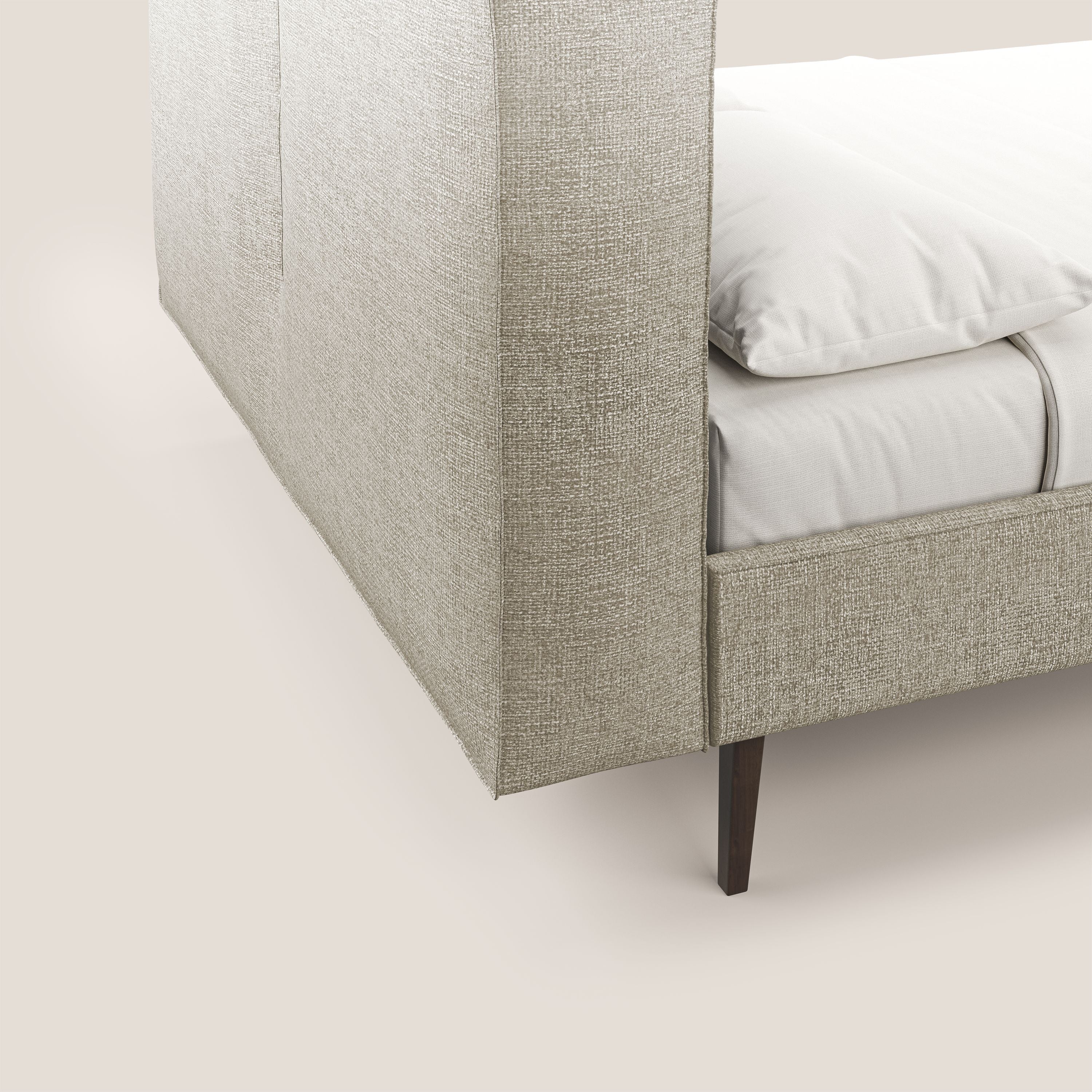 Isotta lit rembourré complètement déhoussable en tissu doux imperméable T10 Taupe tortora - Image 3