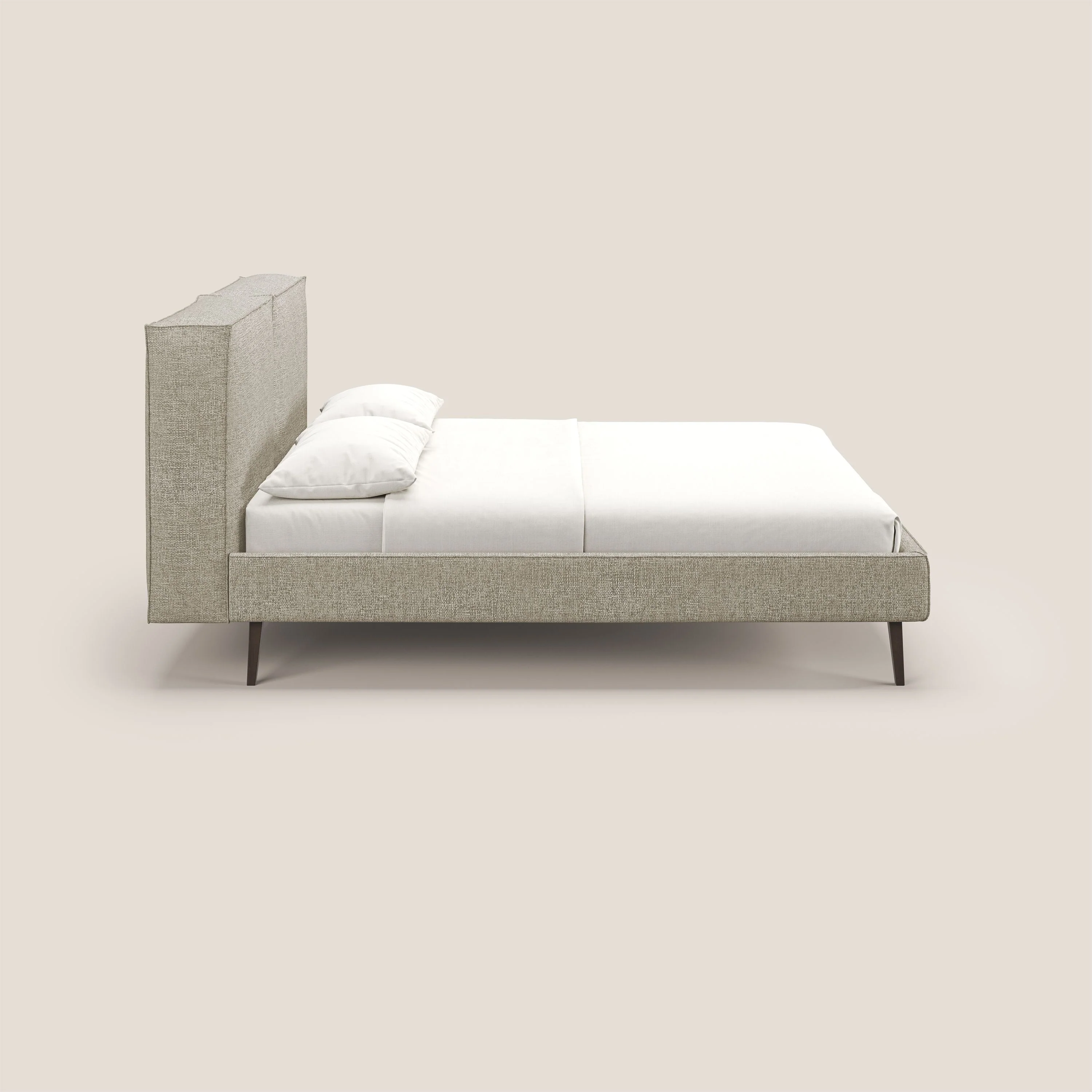 Isotta lit rembourré complètement déhoussable en tissu doux imperméable T10 Taupe tortora - Image 4
