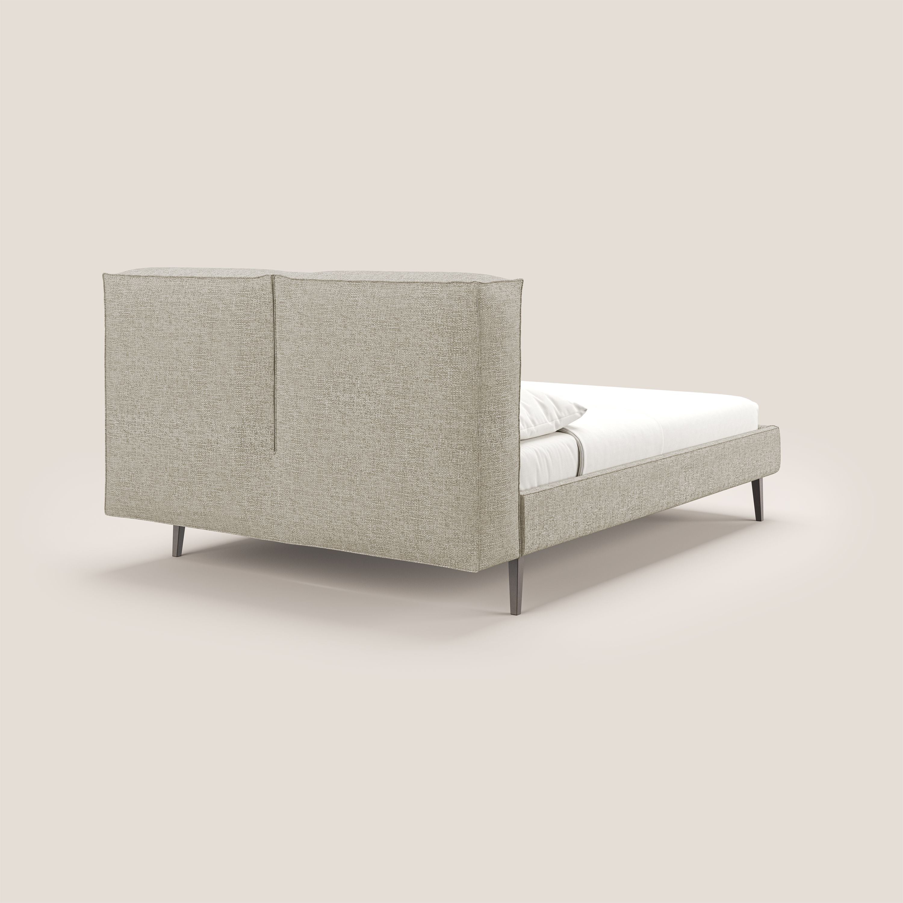 Isotta lit rembourré complètement déhoussable en tissu doux imperméable T10 Taupe tortora - Image 5