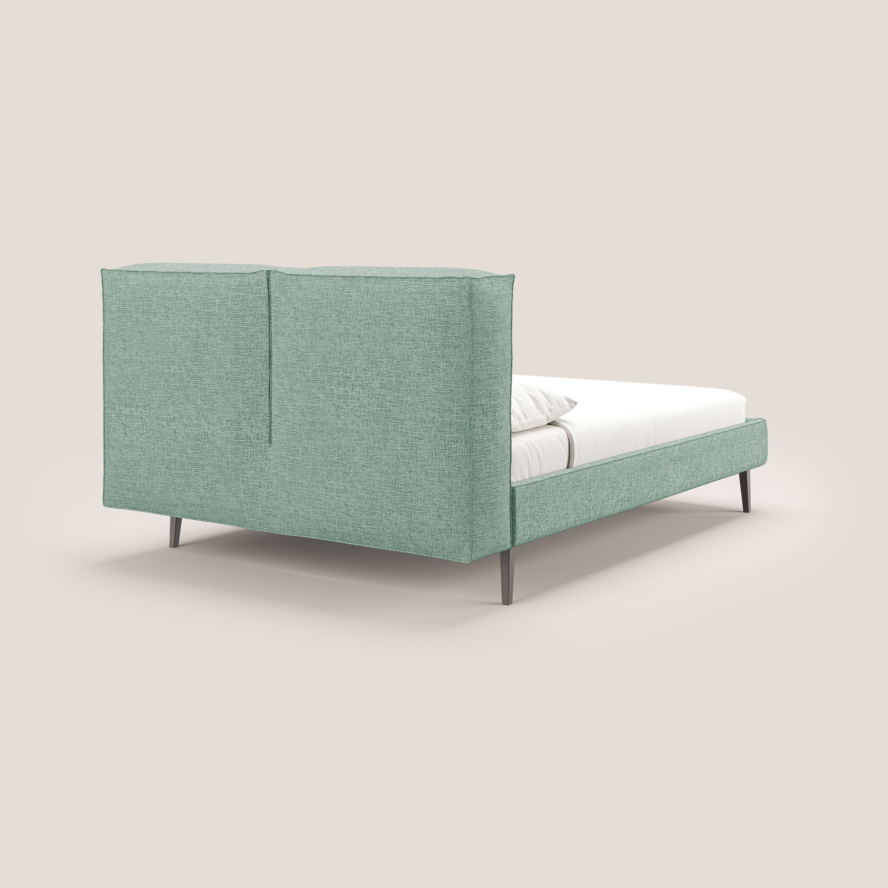 Isotta lit rembourré complètement déhoussable en tissu doux imperméable T10 vert d'eau - Image 5