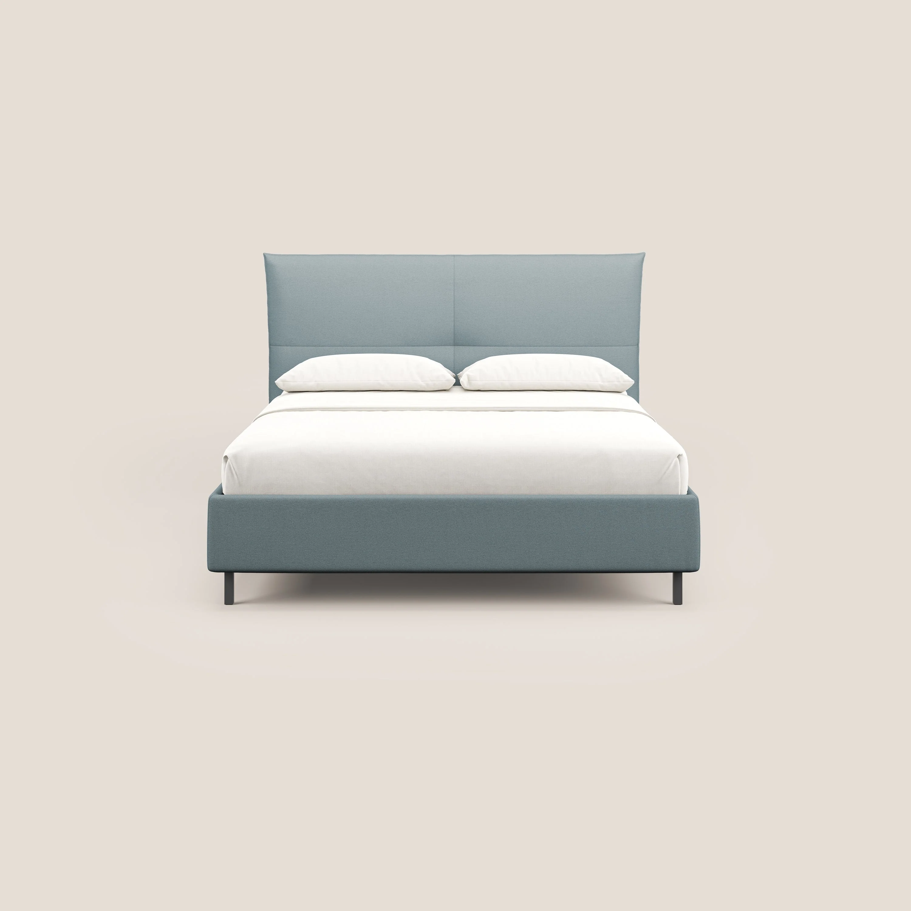 Izumi Lit rembourré avec coffre et pieds hauts en tissu détachable T05 sucre glace - Image 3