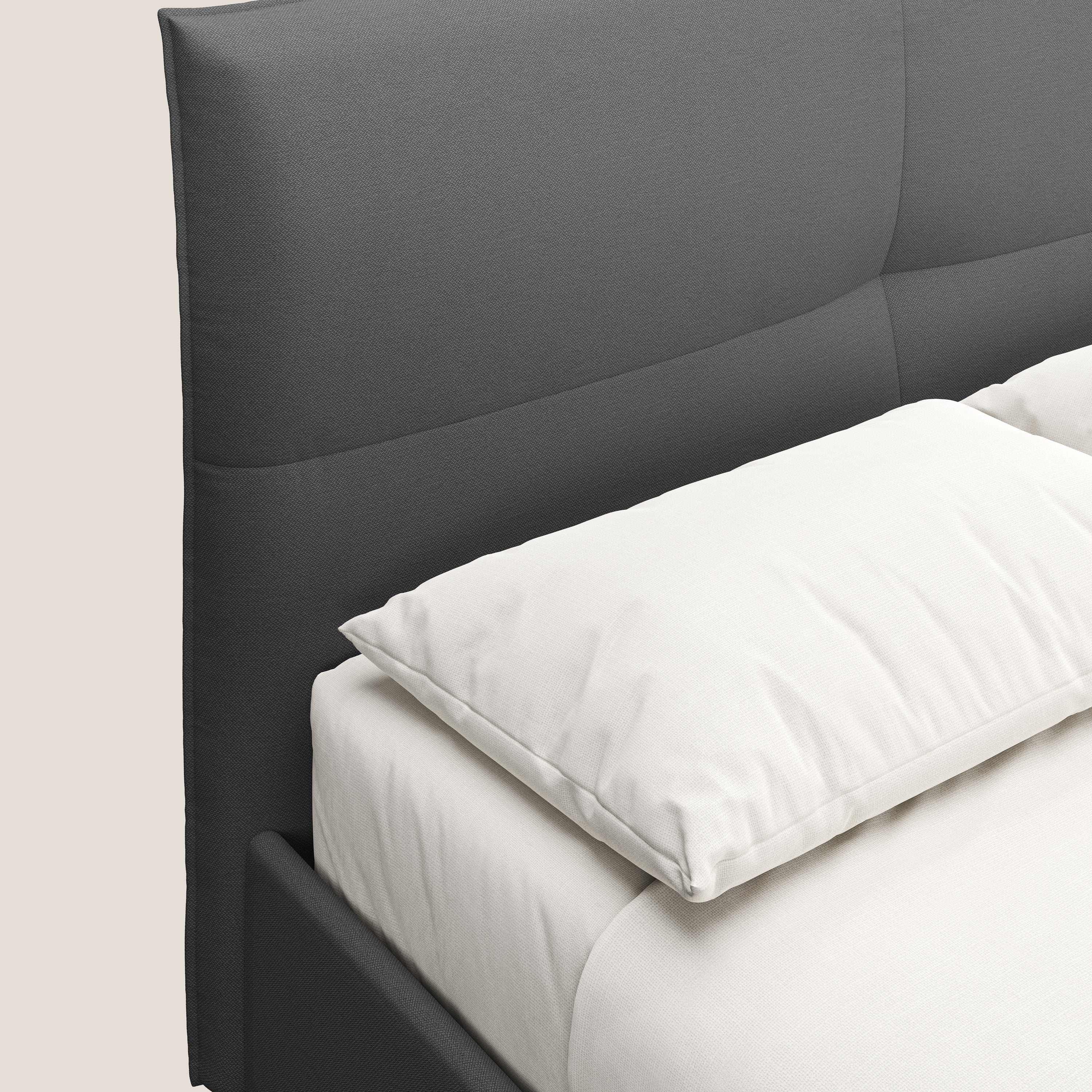 Izumi Lit rembourré avec coffre et pieds hauts en tissu détachable T05 anthracite - Image 6