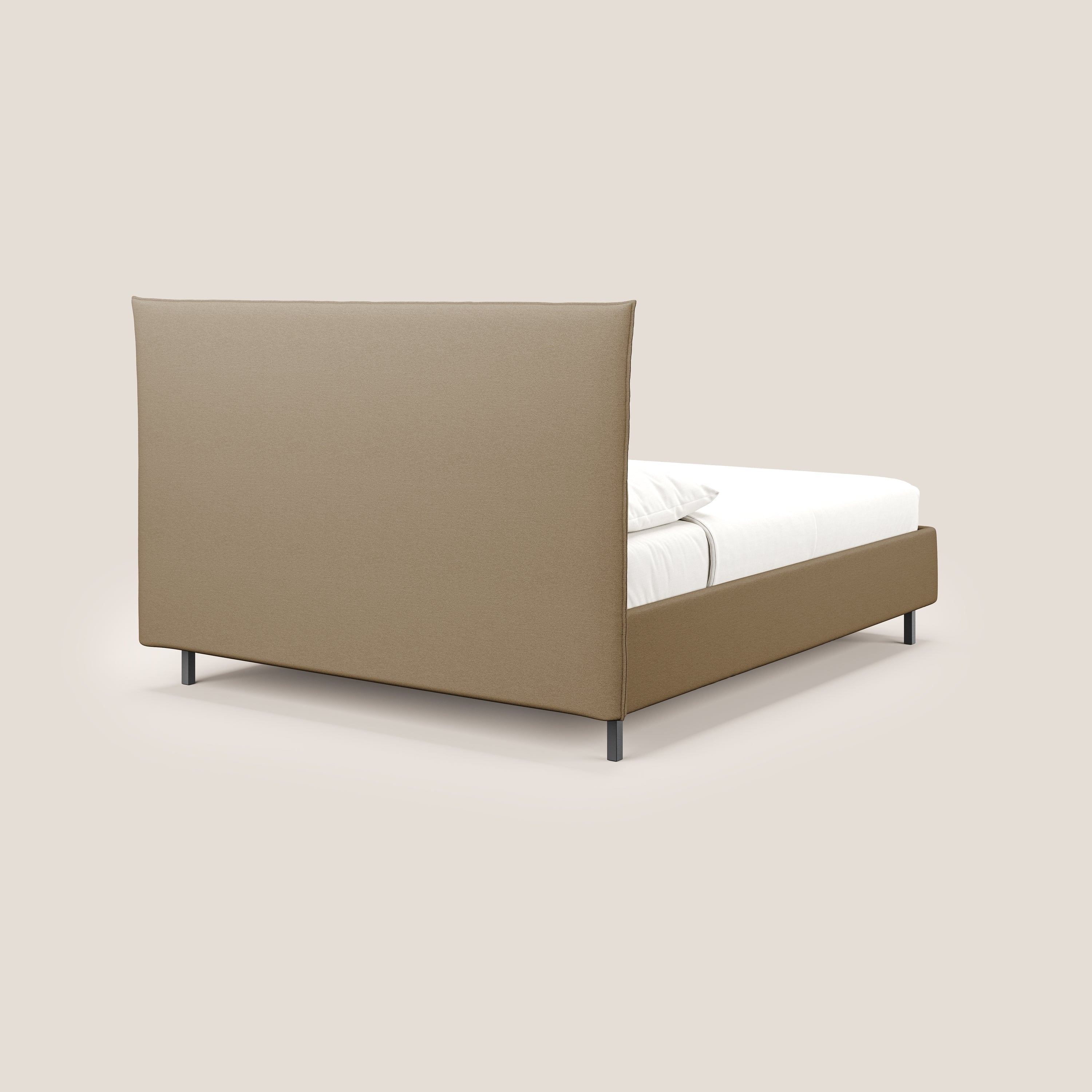 Izumi Lit rembourré avec coffre et pieds hauts en tissu détachable T05 beige - Image 5