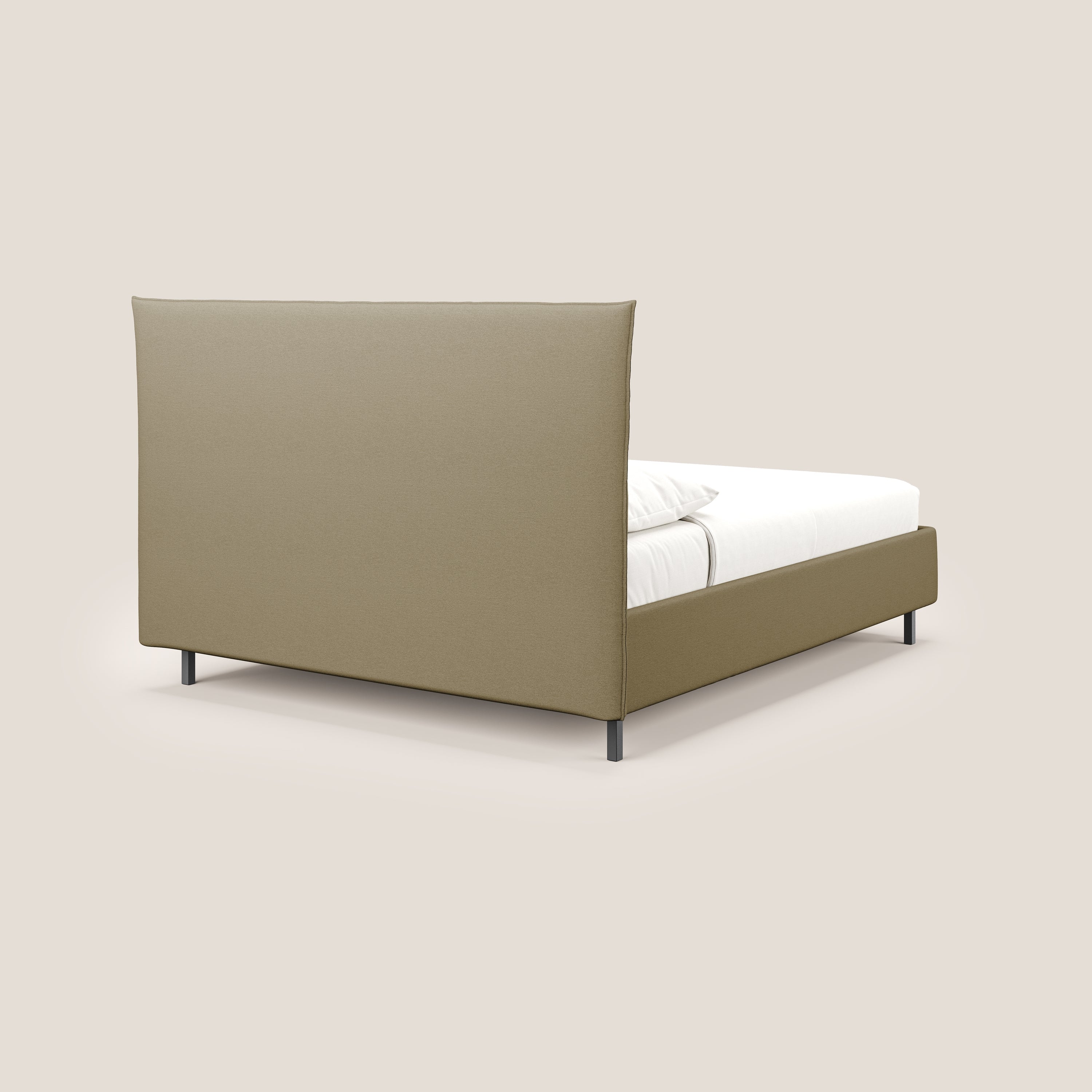 Izumi Lit rembourré avec coffre et pieds hauts en tissu détachable T05 camel - Image 5