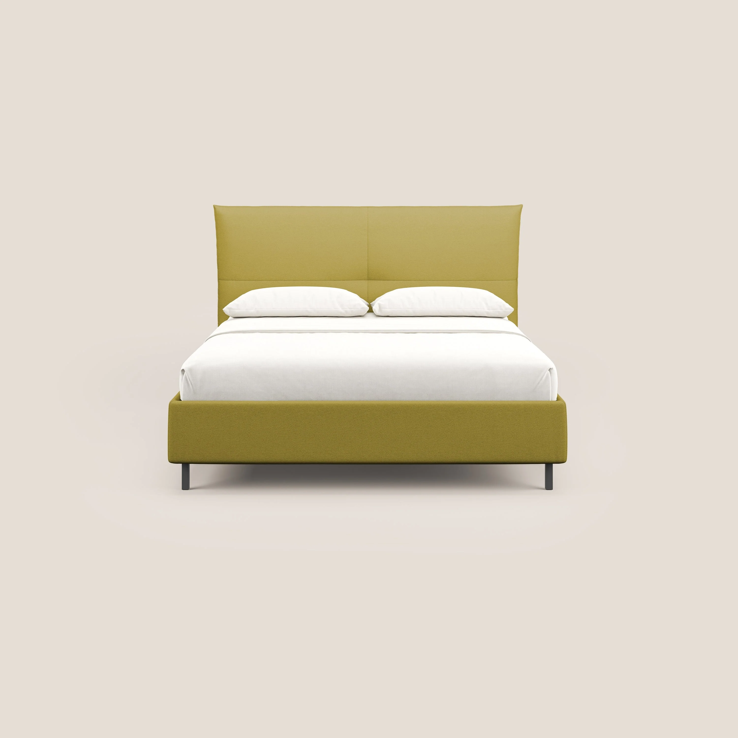 Izumi Lit rembourré avec coffre et pieds hauts en tissu détachable T05 jaune - Image 3