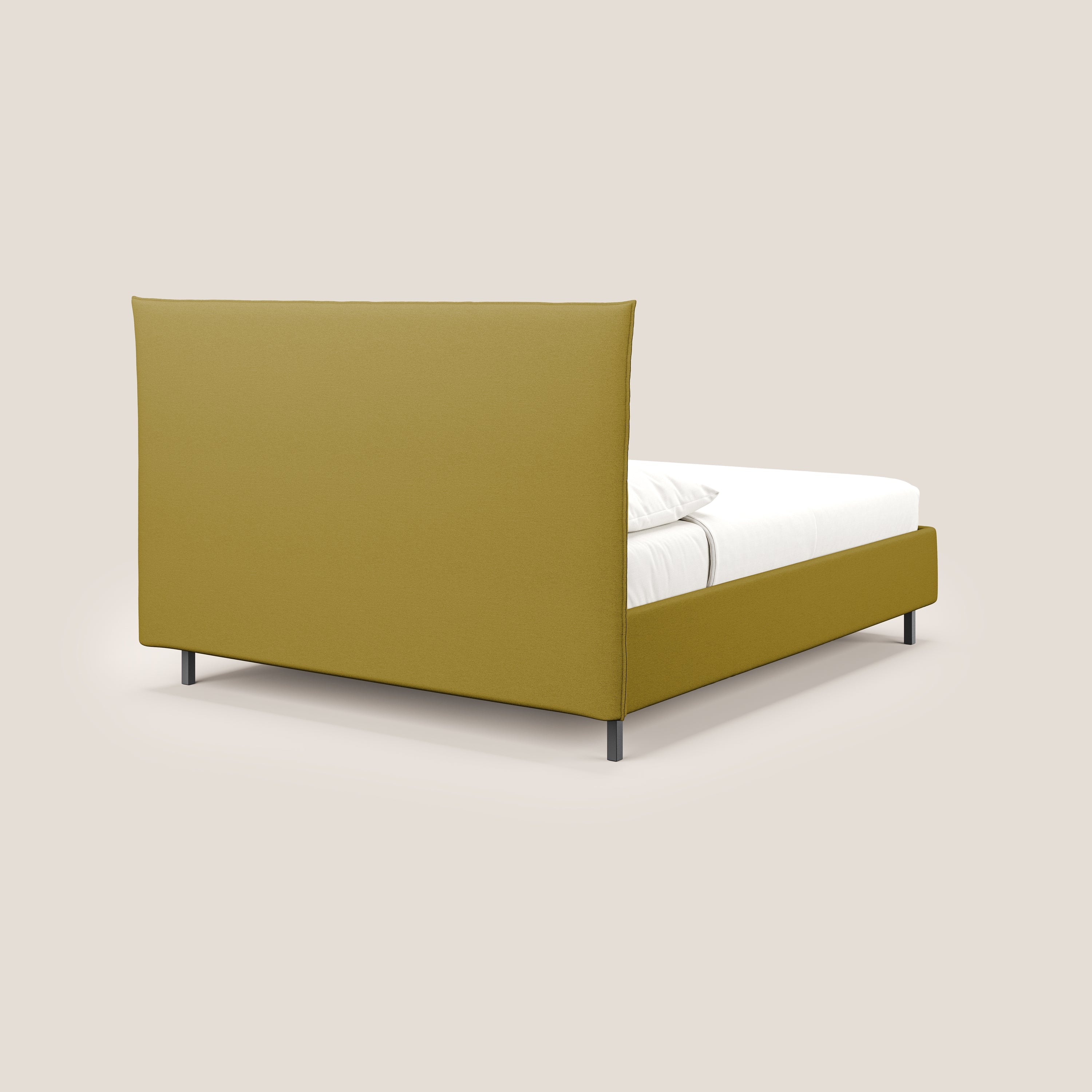 Izumi Lit rembourré avec coffre et pieds hauts en tissu détachable T05 jaune - Image 5