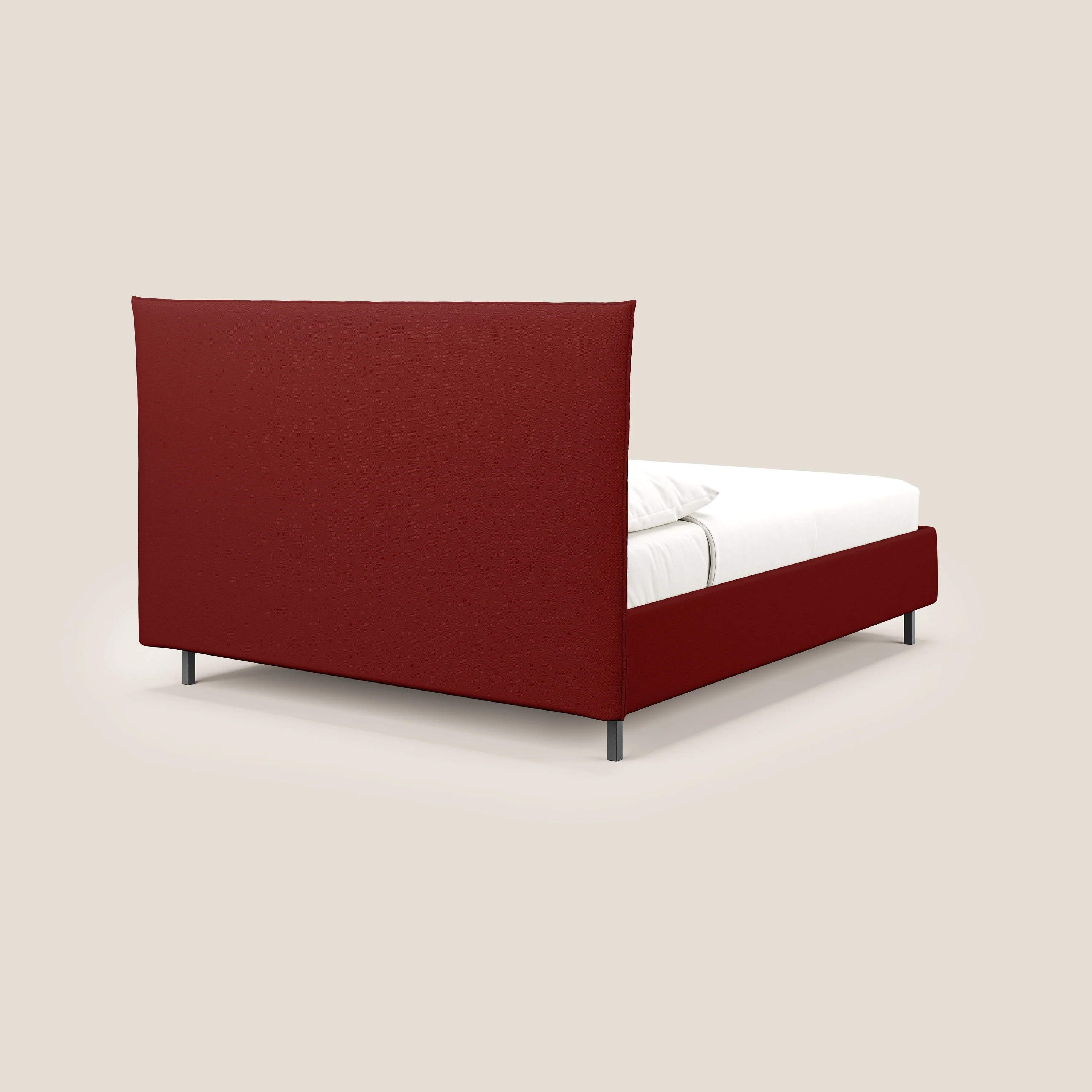 Izumi Lit rembourré avec coffre et pieds hauts en tissu détachable T05 rouge - Image 5