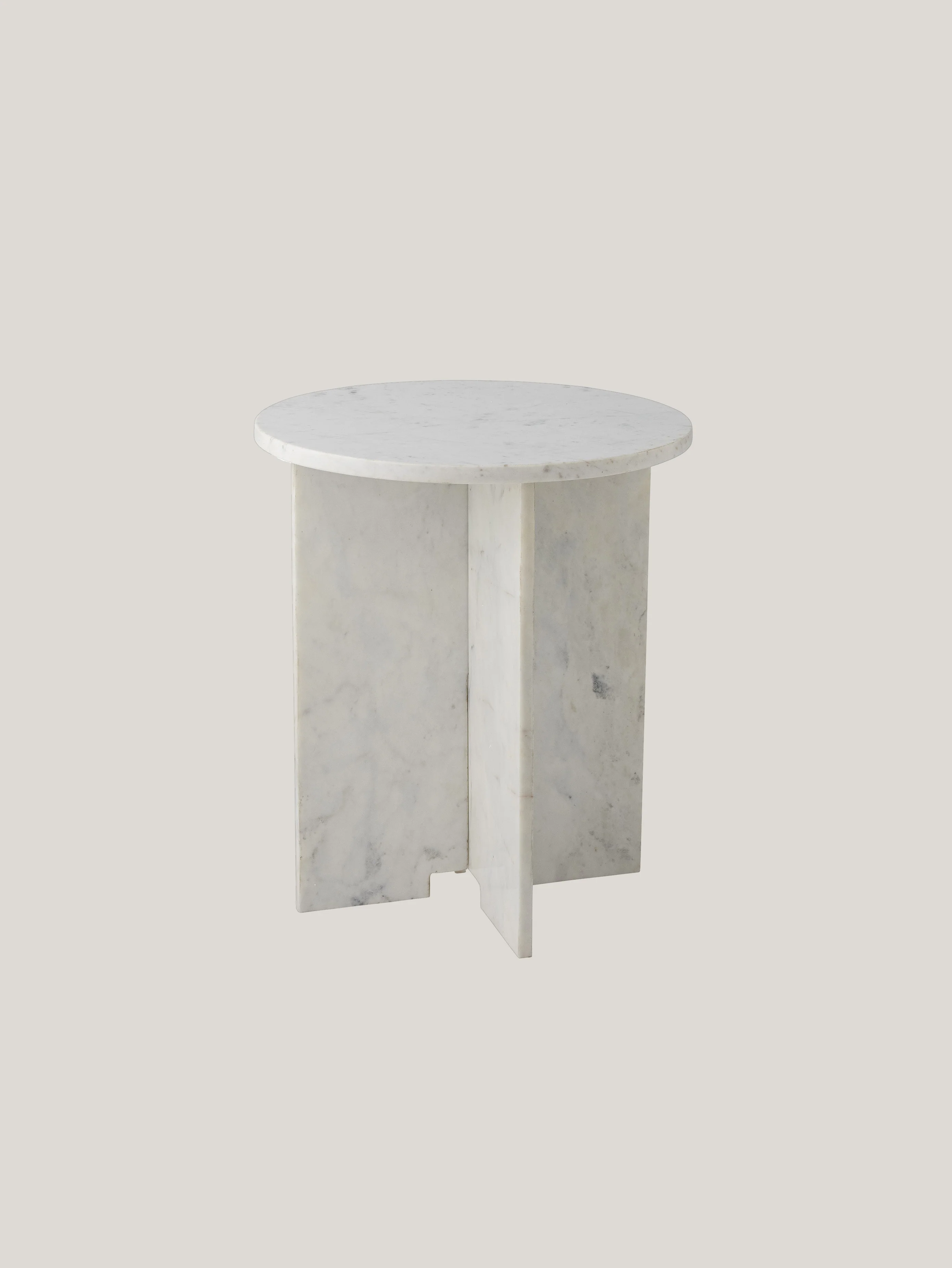 Jasmia tavolino tondo in marmo bianco - Image 3