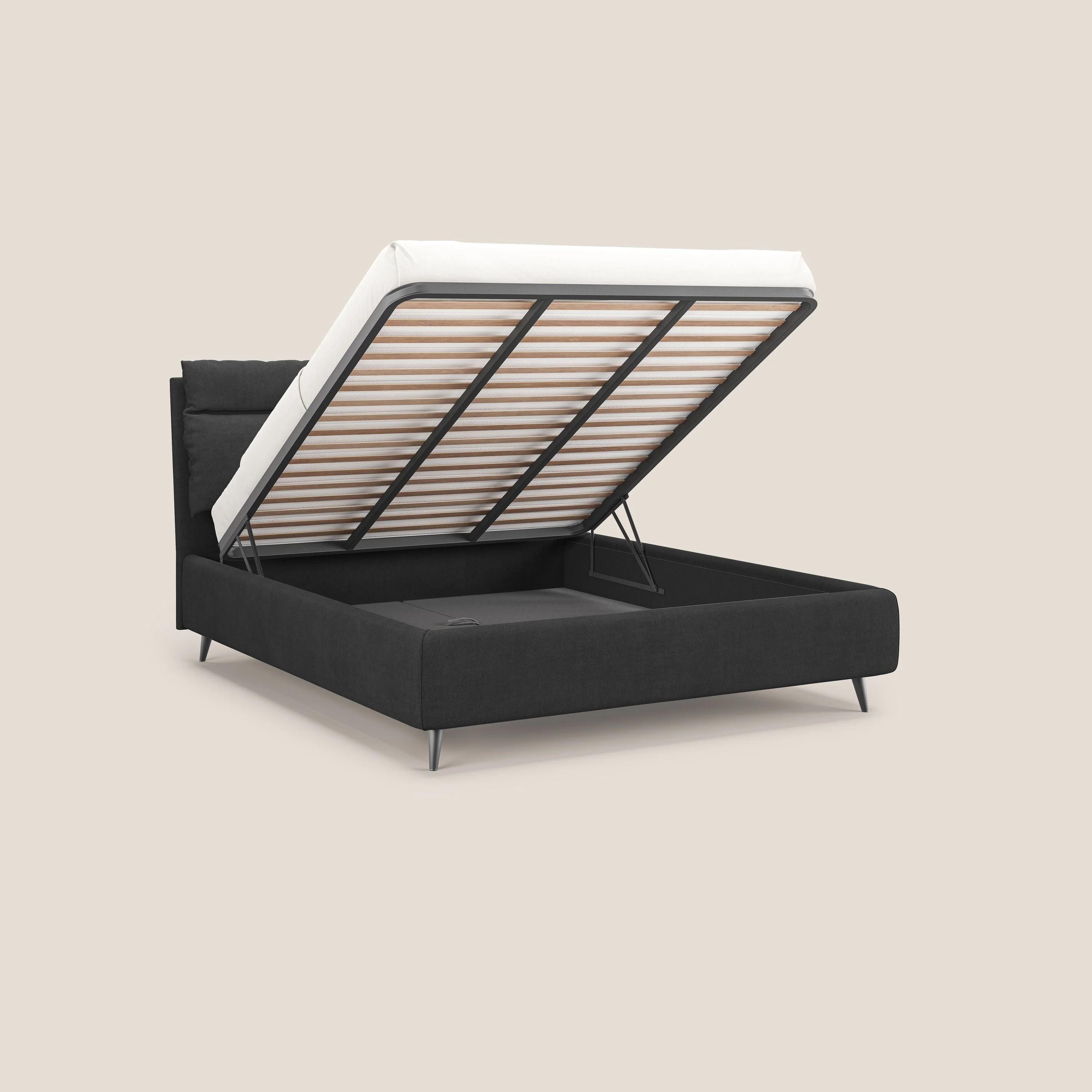 Jerry lit coffre et coussins réglables en tissu détachable T17 anthracite - Image 2