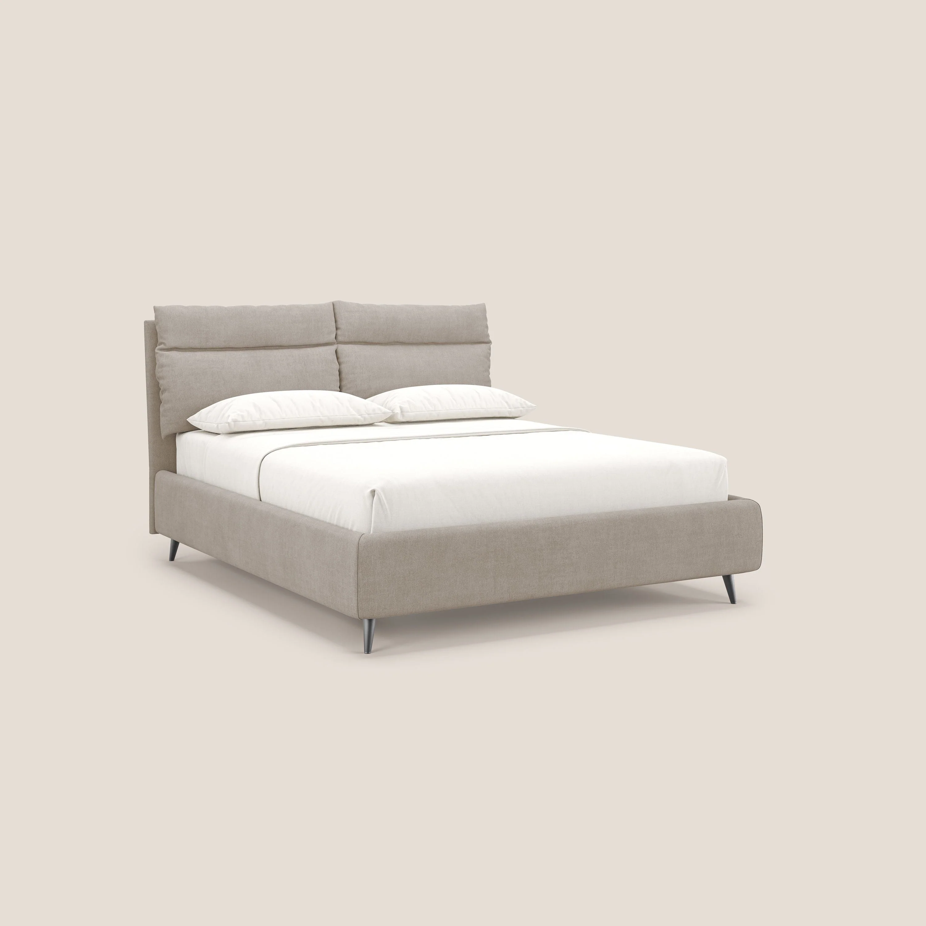 Jerry lit coffre et coussins réglables en tissu détachable T17 beige - Image 4