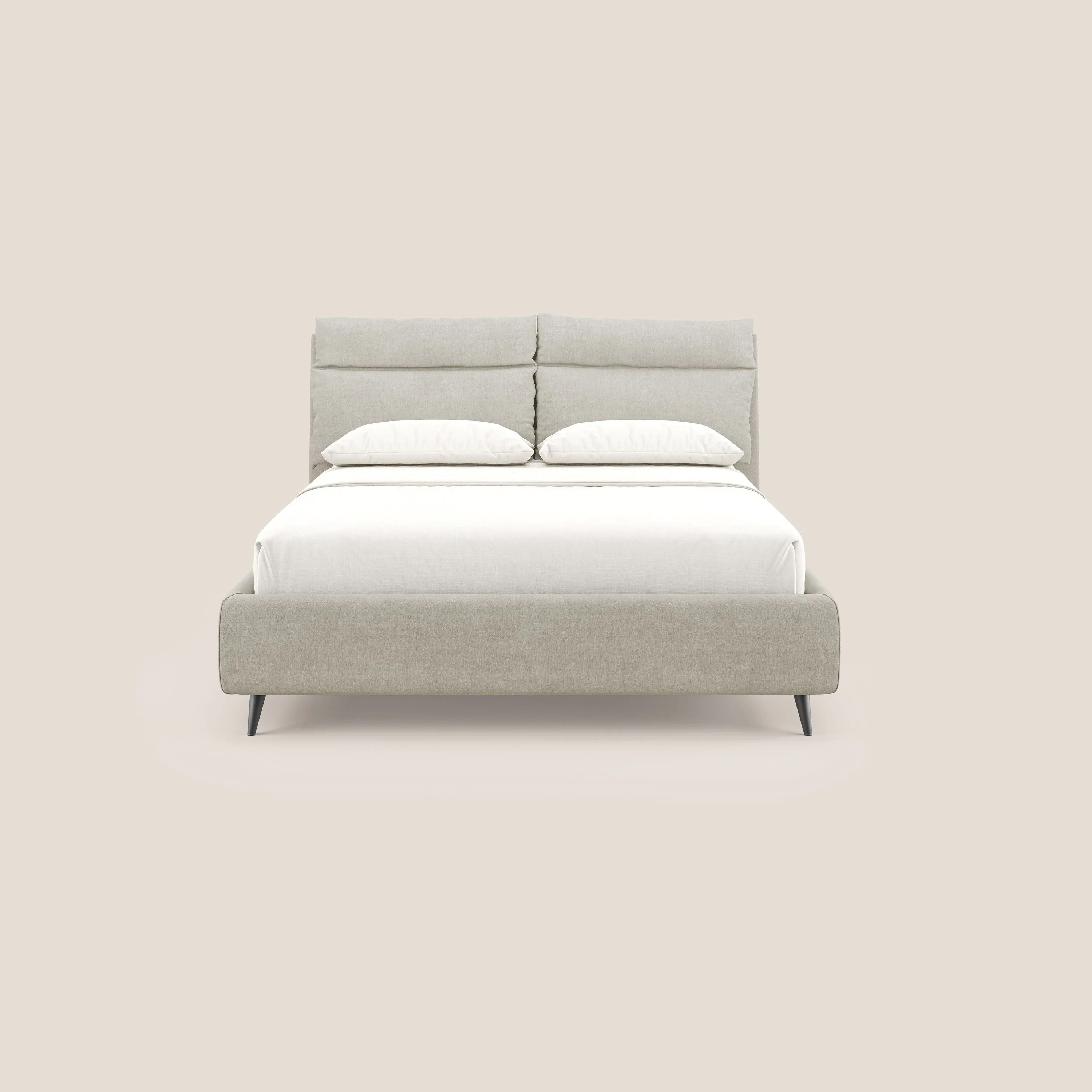 Jerry lit coffre et coussins réglables en tissu détachable T17 crème - Image 4