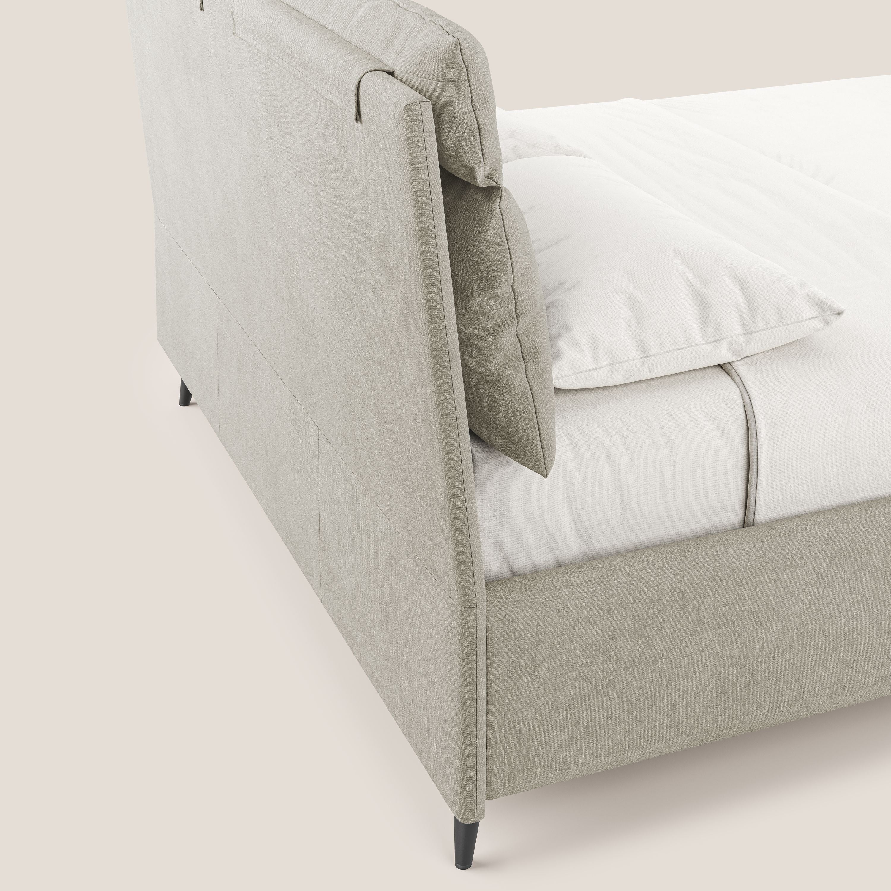 Jerry lit coffre et coussins réglables en tissu détachable T17 crème - Image 6