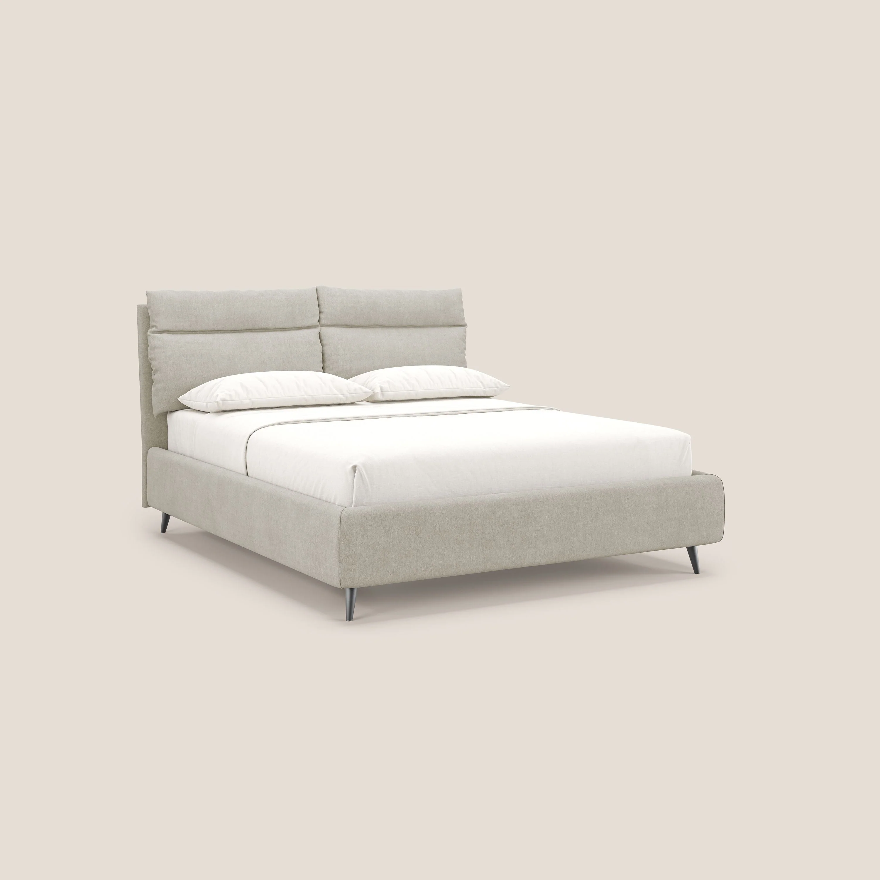 Jerry lit coffre et coussins réglables en tissu détachable T17 crème - Image 7