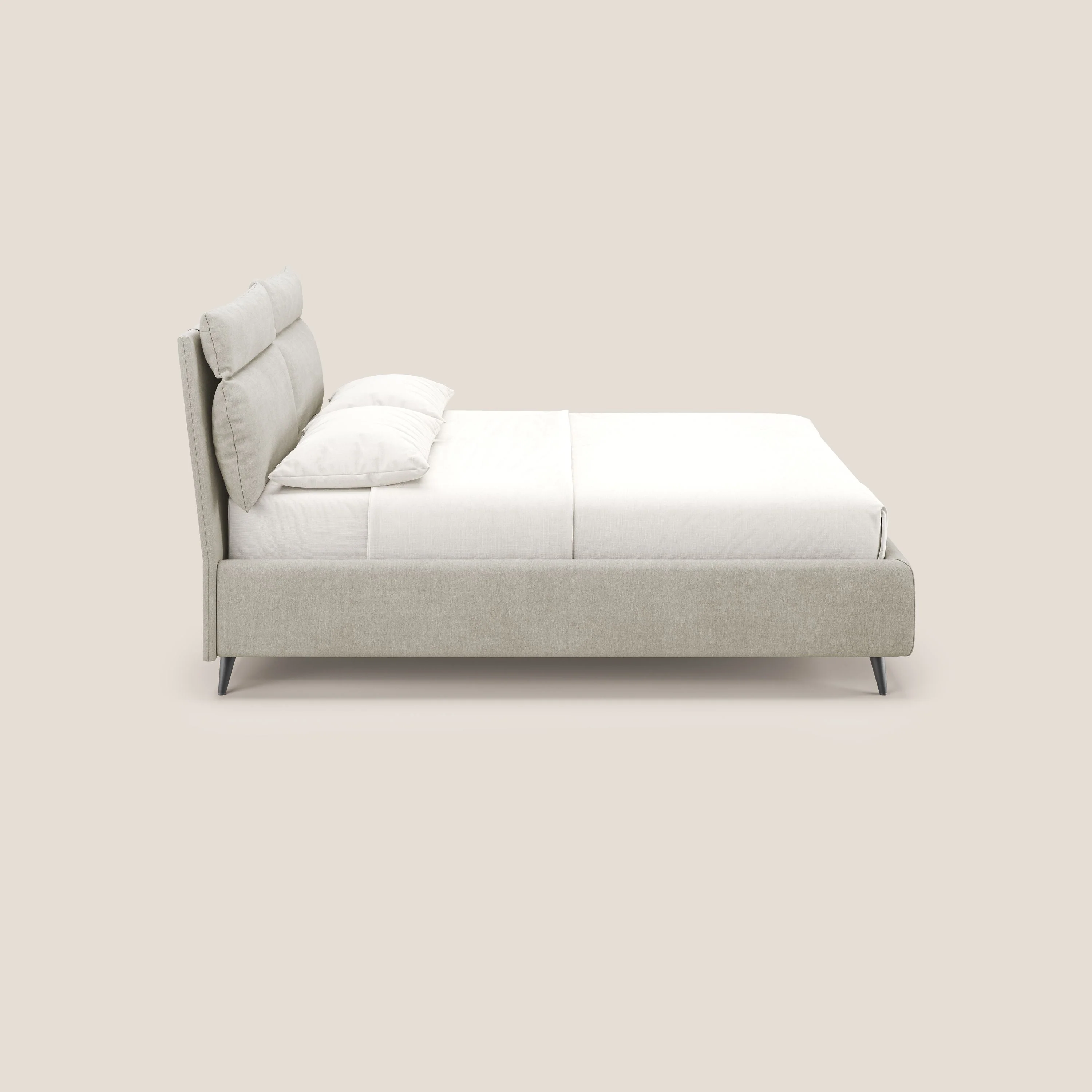 Jerry lit coffre et coussins réglables en tissu détachable T17 crème - Image 8